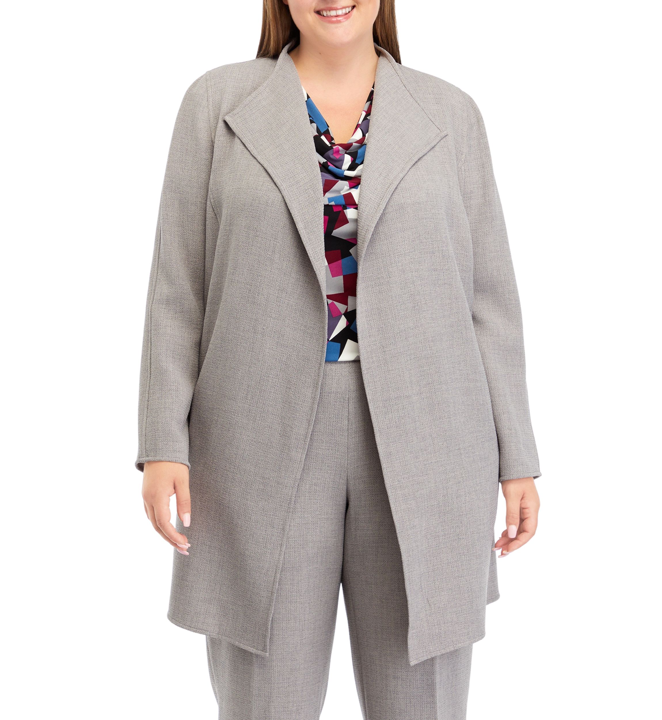 Plus Size Drape Front Jacket