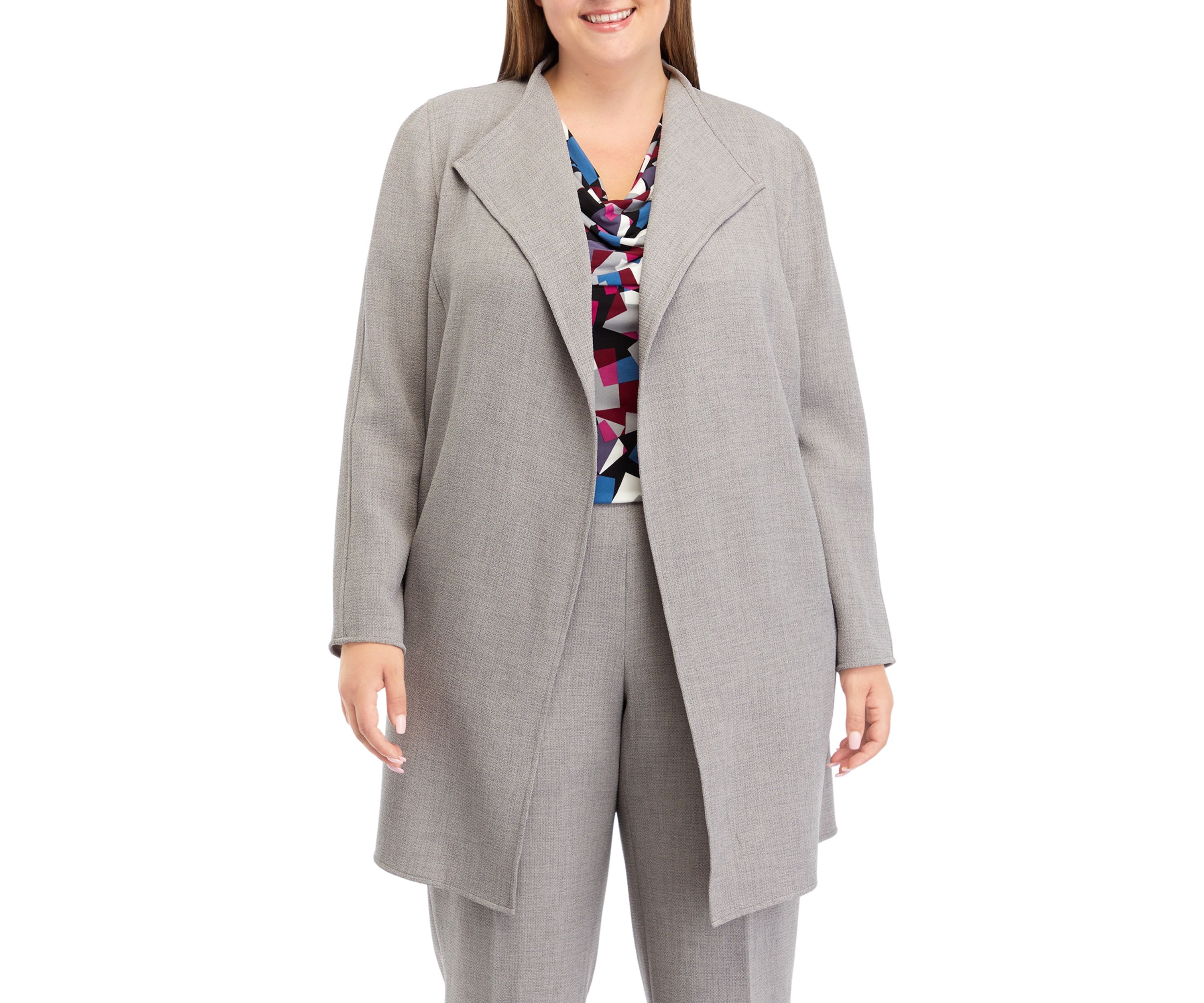 Plus Size Drape Front Jacket