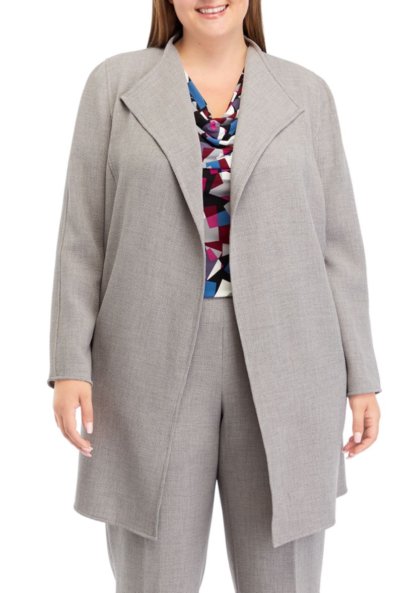 Plus Size Drape Front Jacket