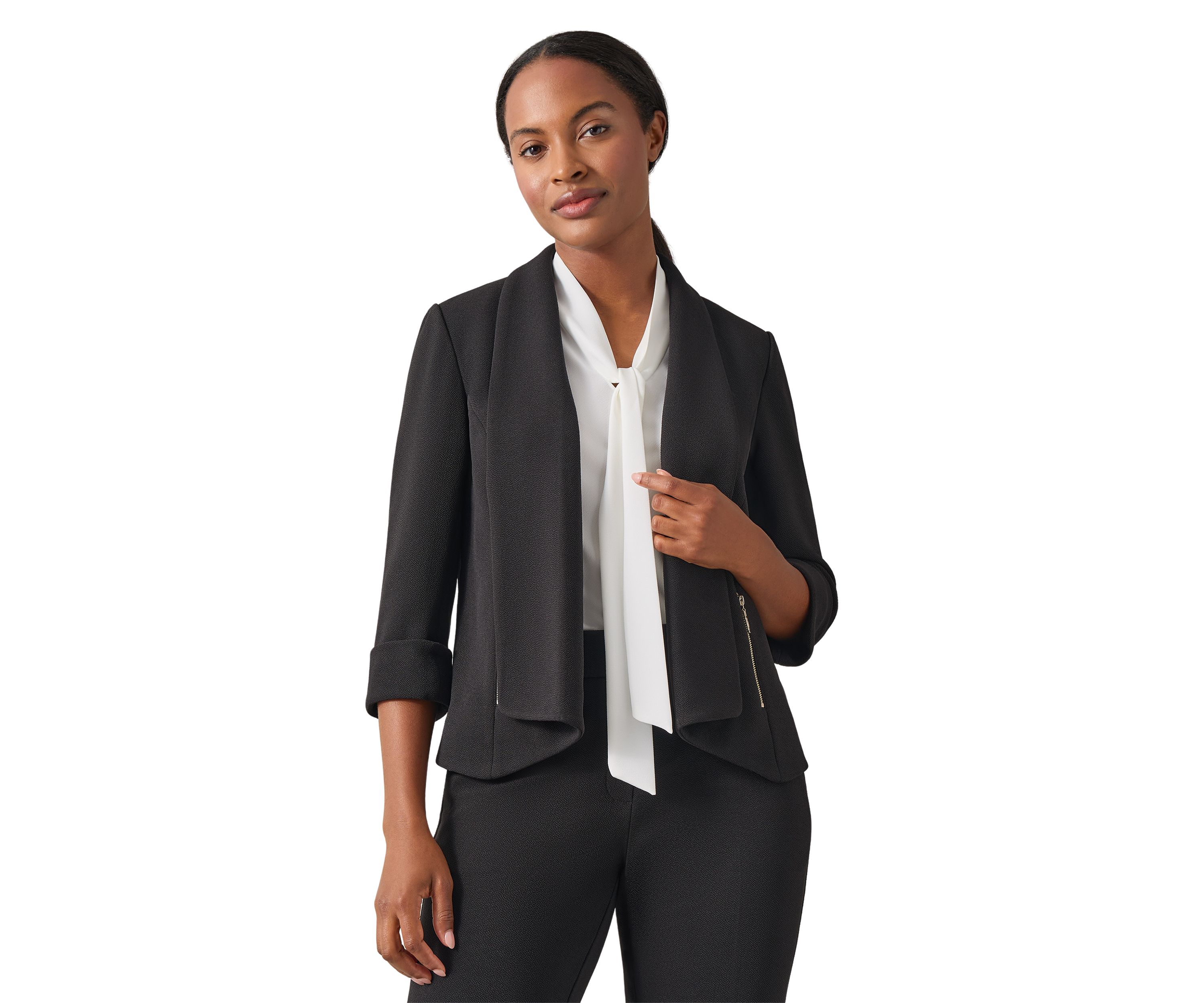 Womens Cross Hatch Open Front Suit Separate Jacket