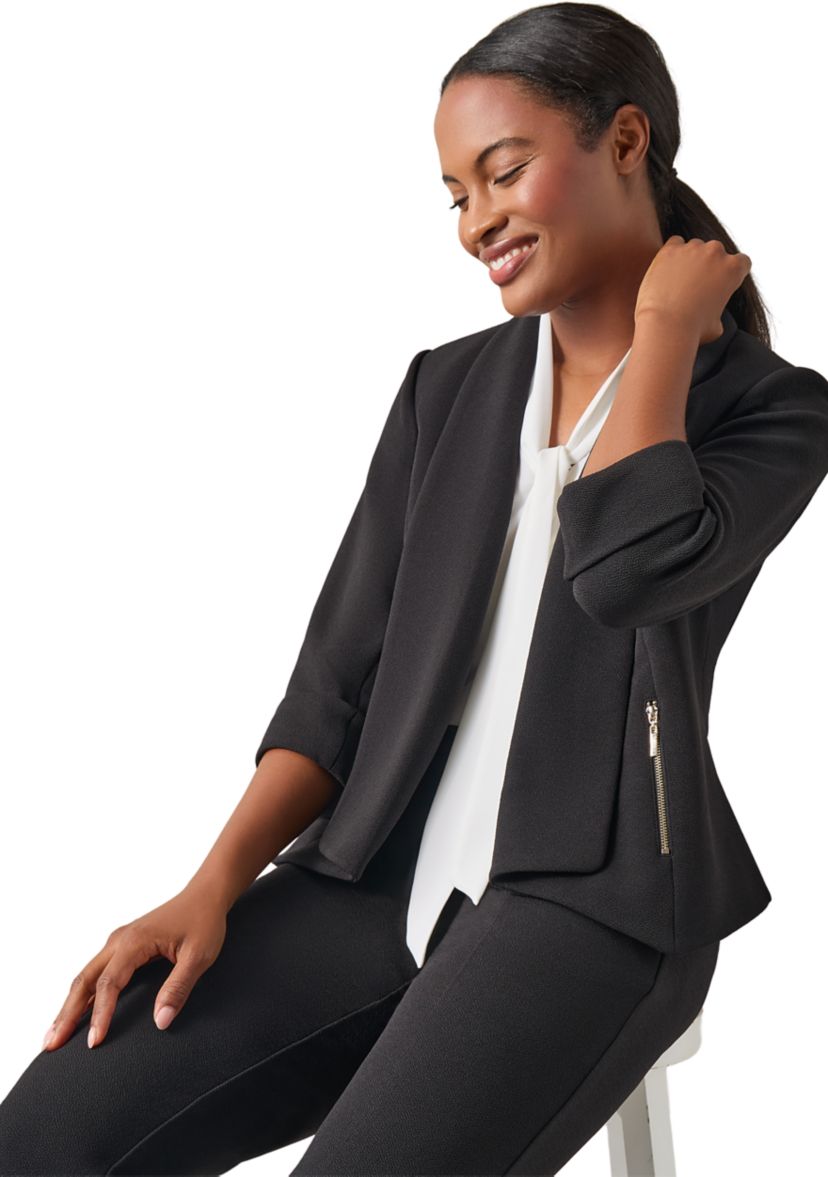 Womens Cross Hatch Open Front Suit Separate Jacket