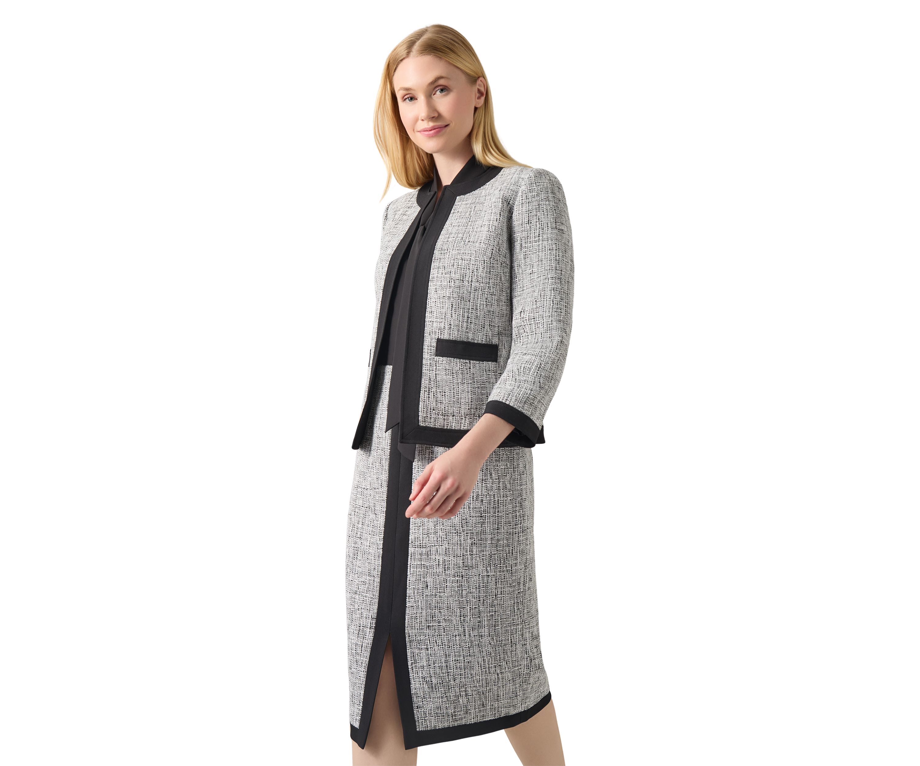 Petite Tweed Patch Pocket Framed Suit Separate Jacket