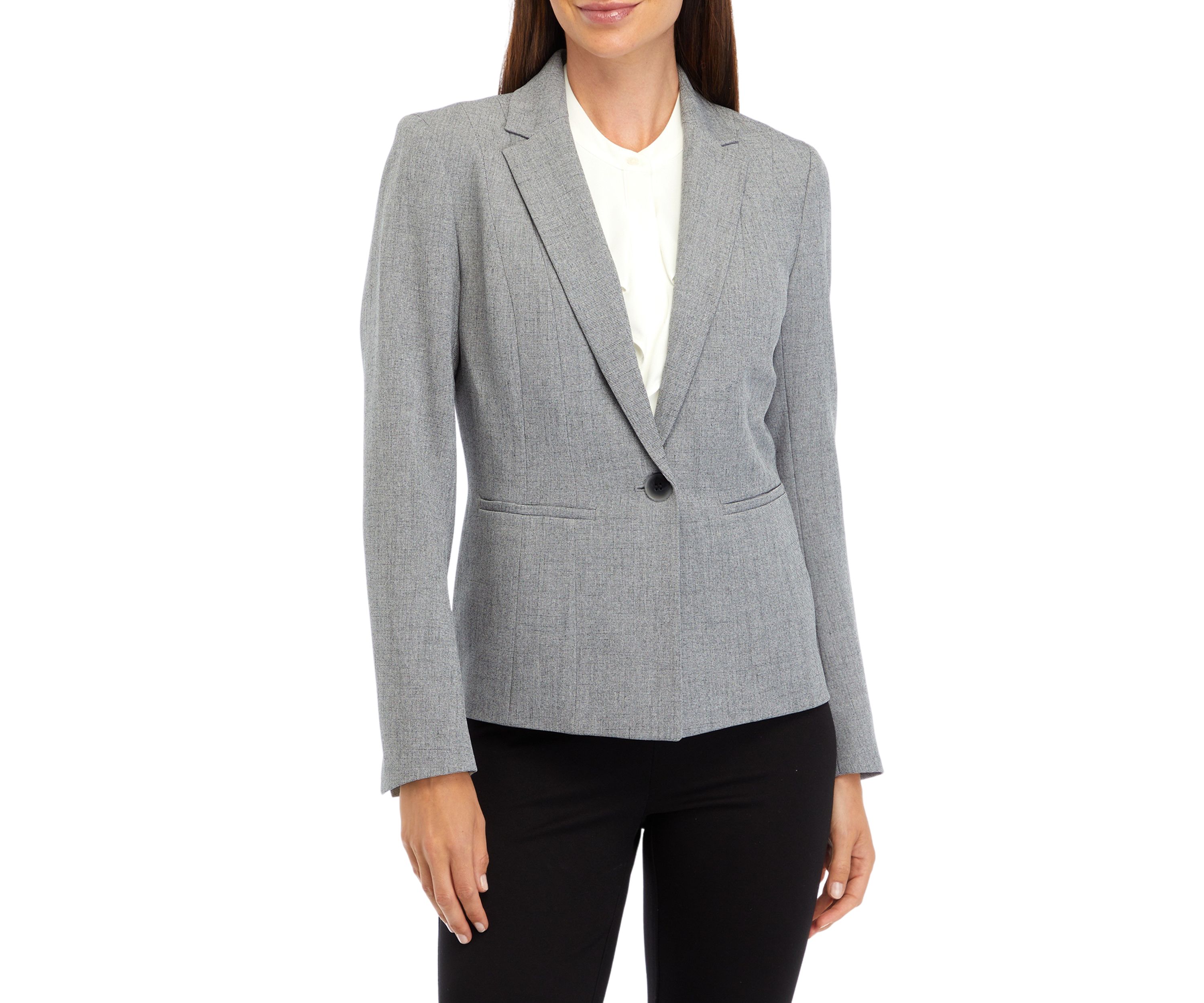 Petite Stretch Crepe One-Button Jacket