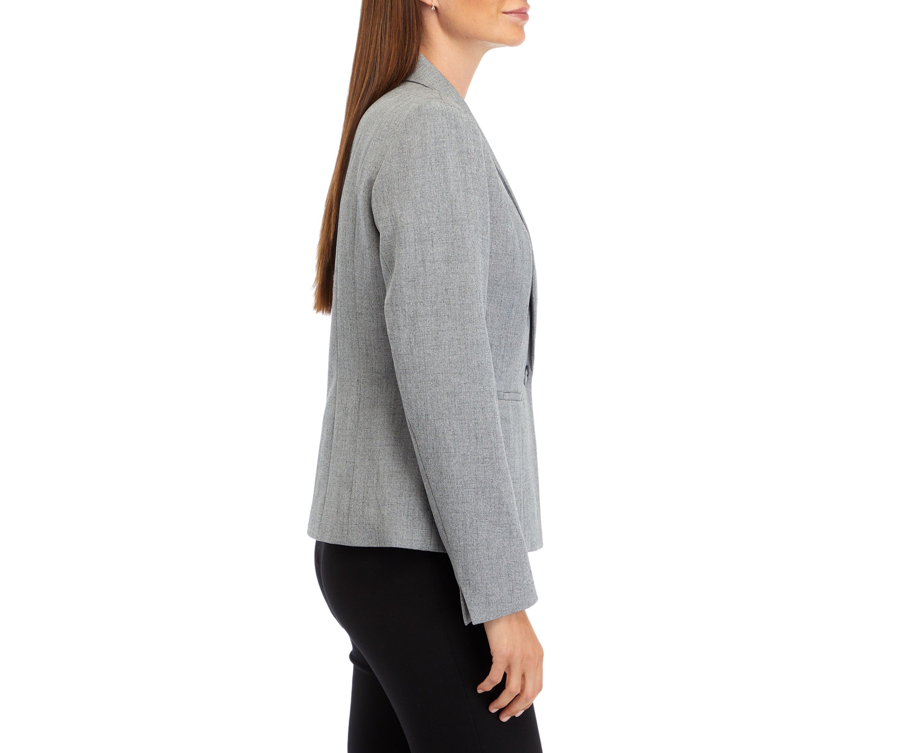 Petite Stretch Crepe One-Button Jacket