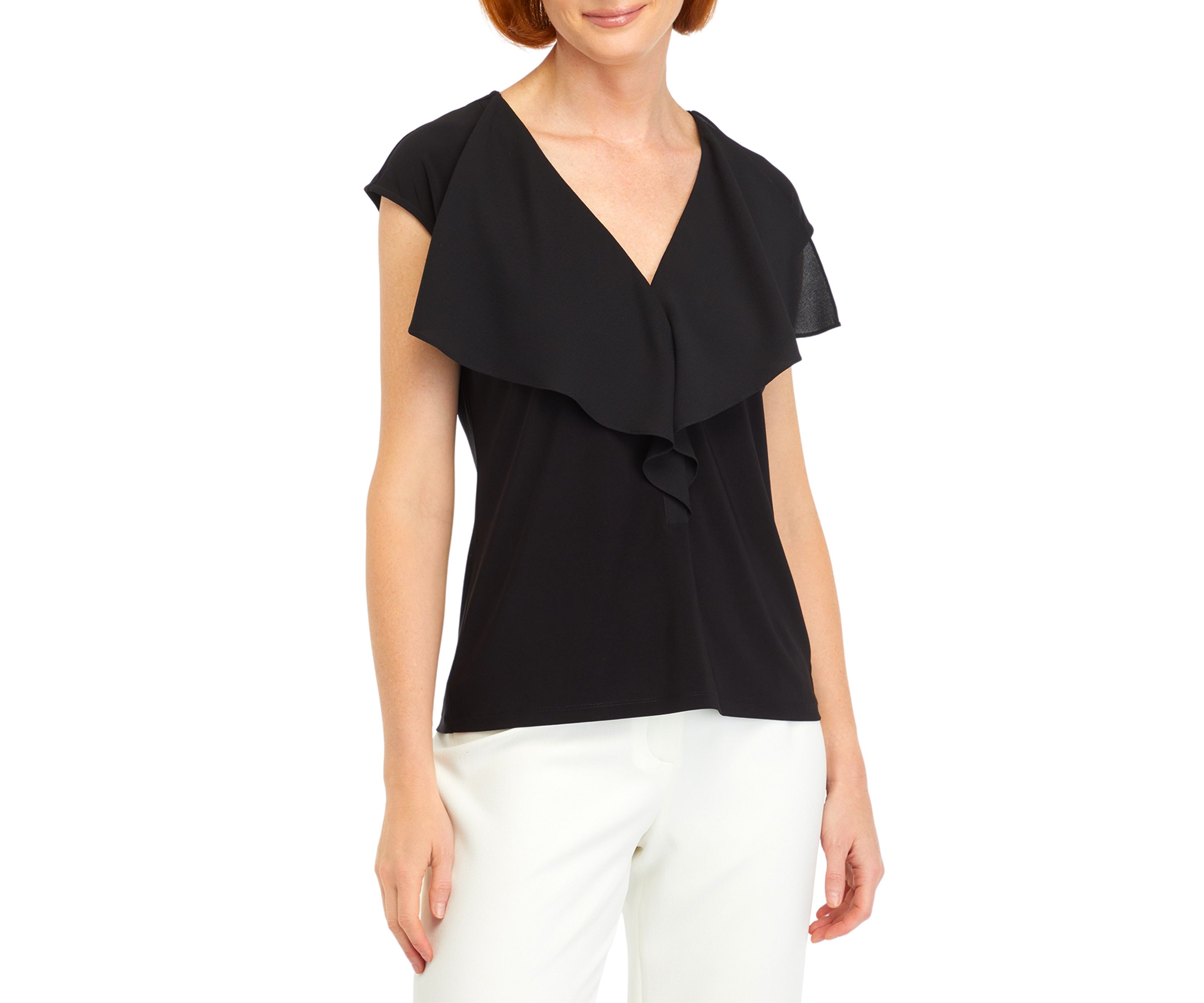 Womens Ruffle Front Blouse 