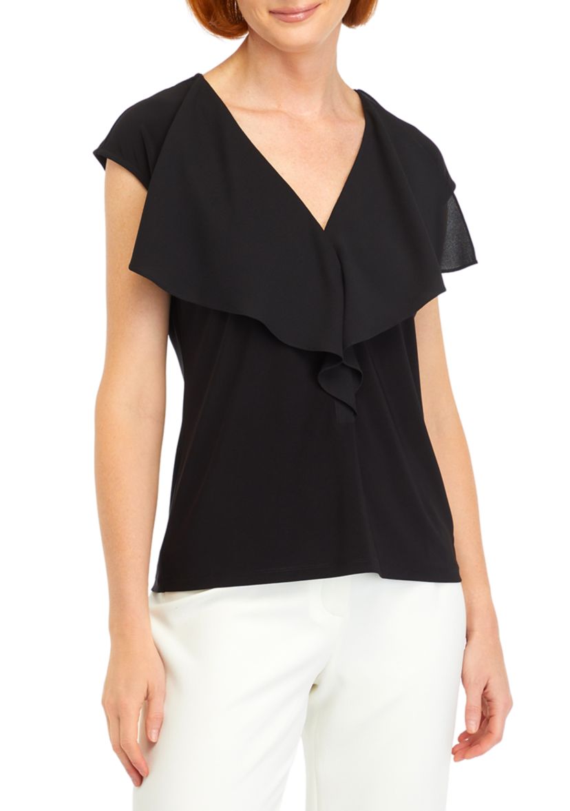 Womens Ruffle Front Blouse 