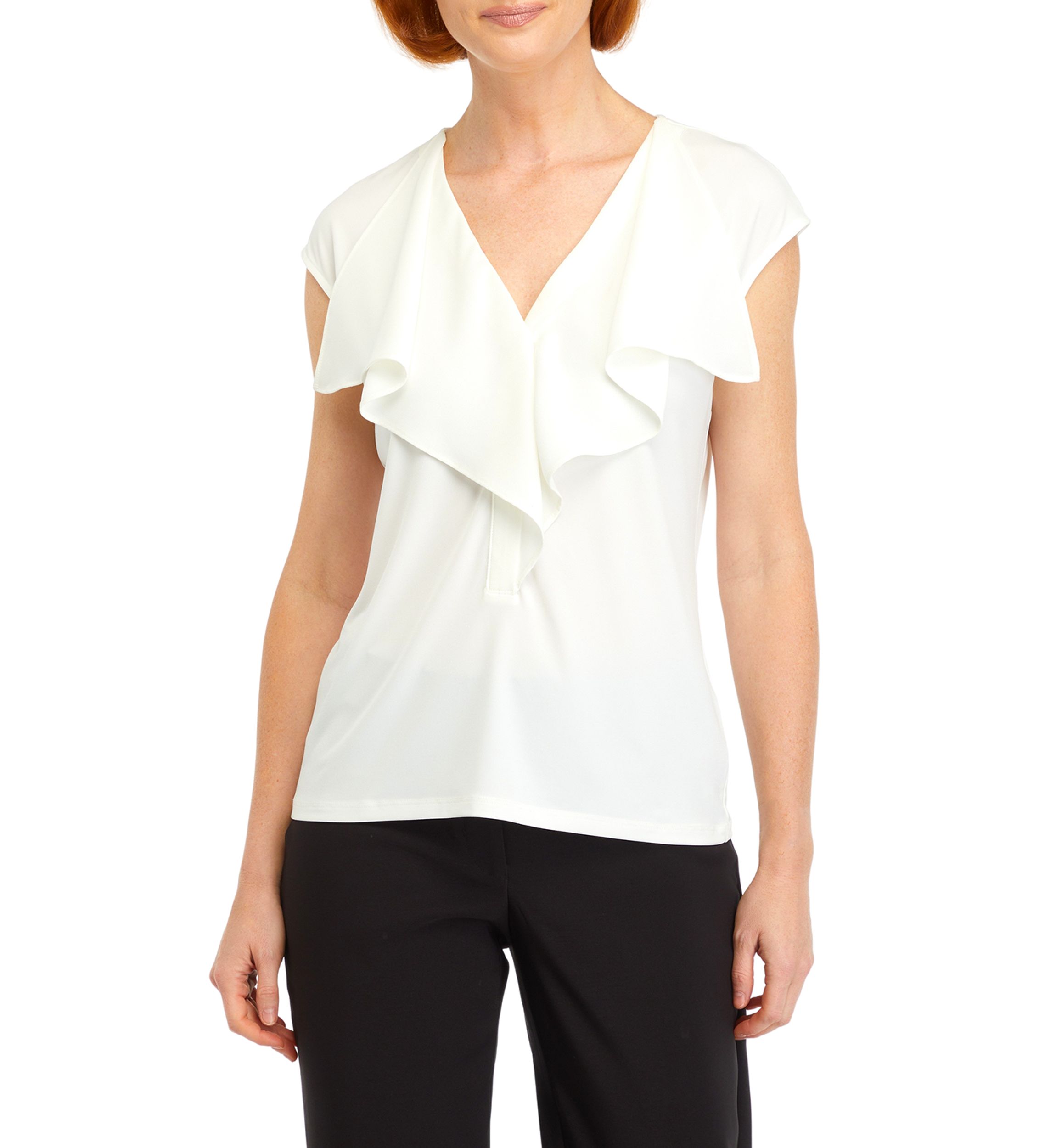 Womens Ruffle Front Blouse