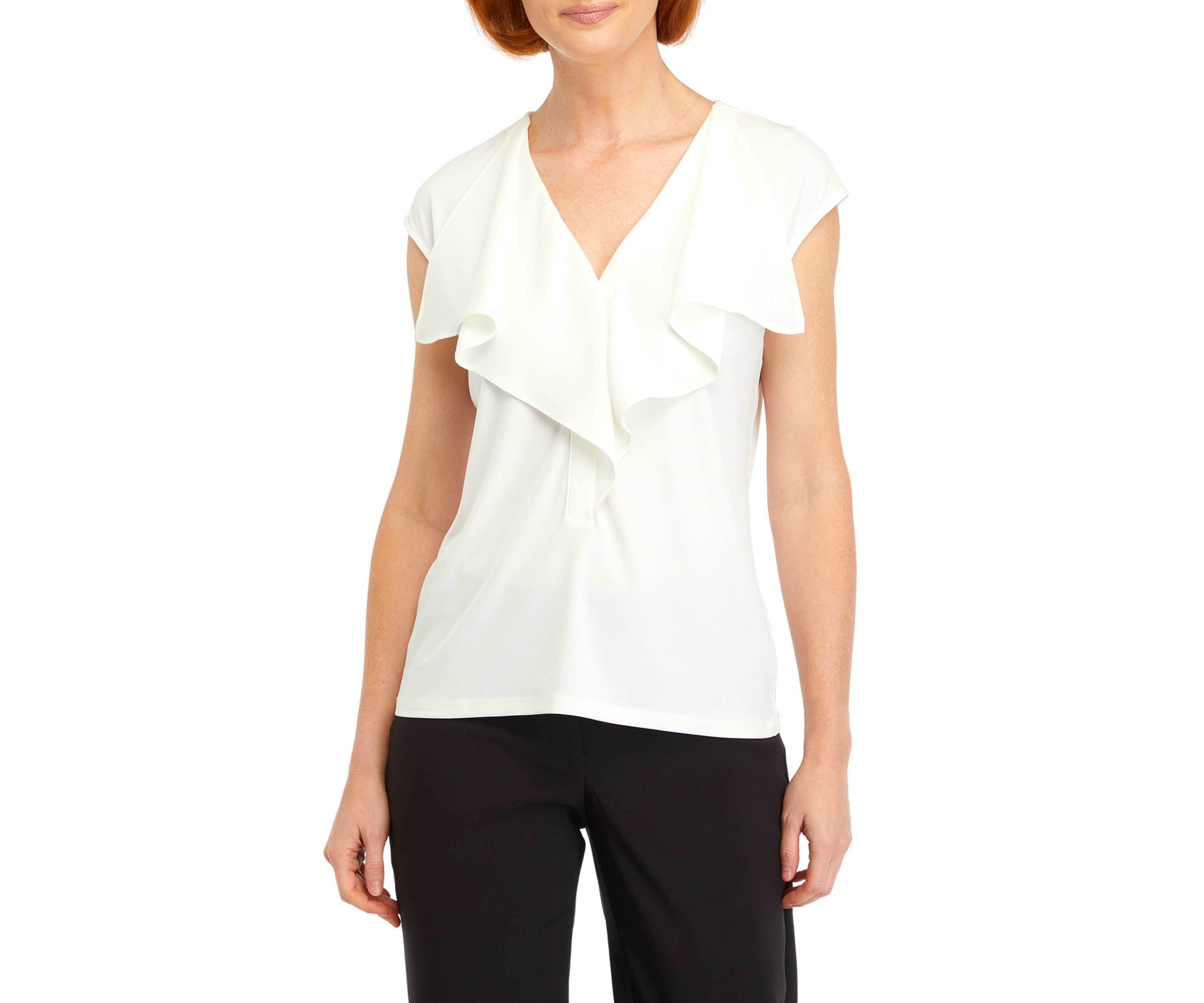 Womens Ruffle Front Blouse