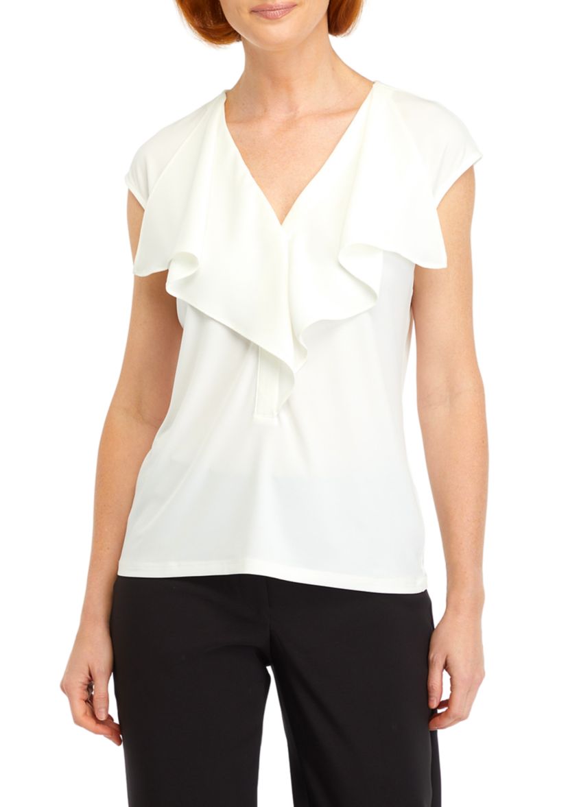 Womens Ruffle Front Blouse