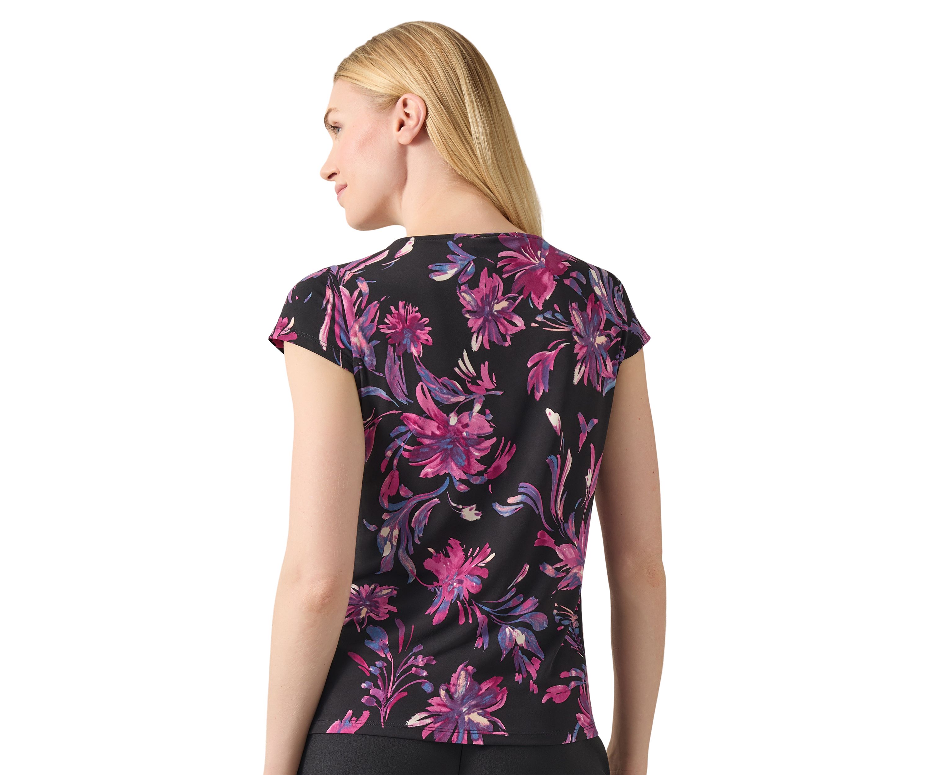 Womens Printed Cowl Neck Top