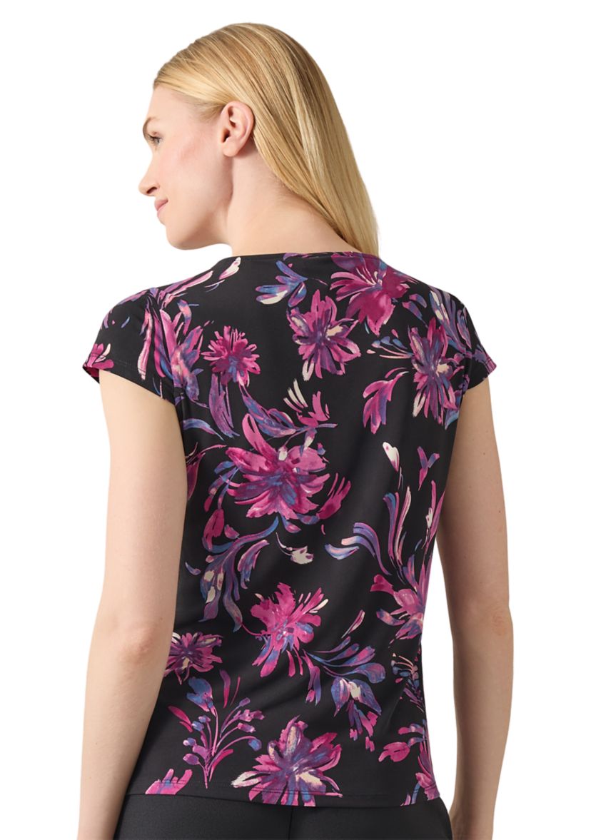Womens Printed Cowl Neck Top