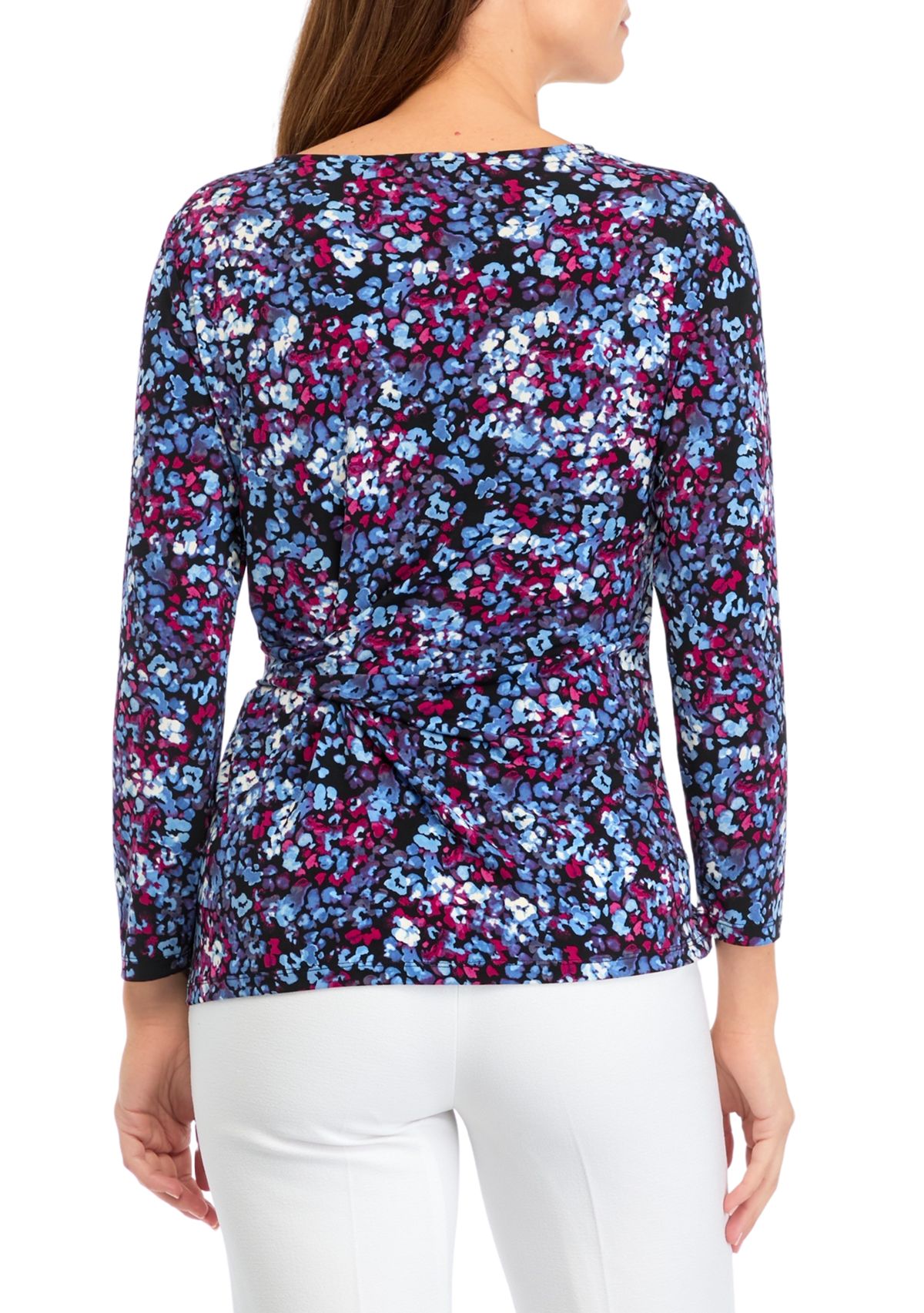 Womens 3/4 Sleeve Tie Front Top