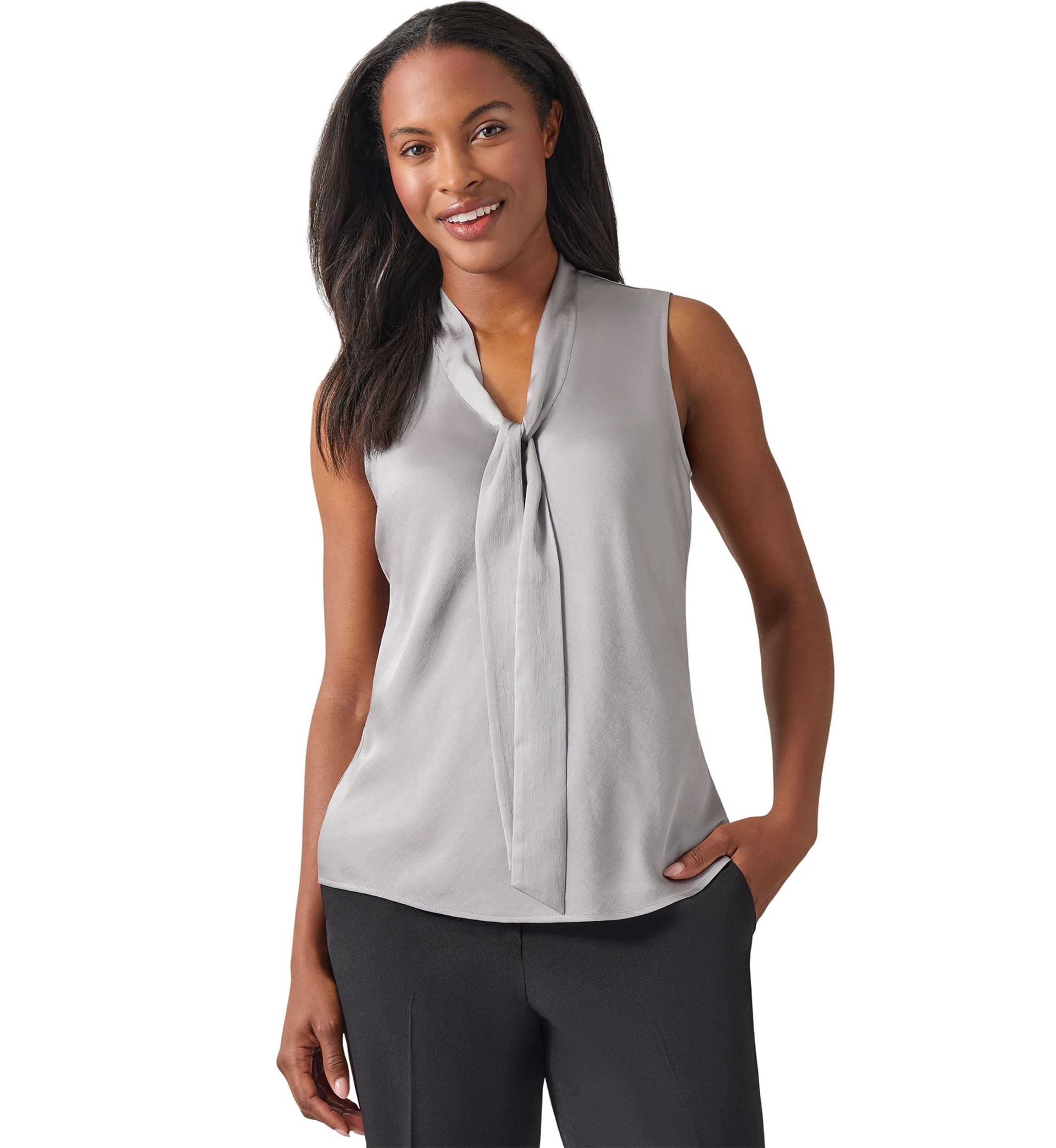 Womens Sleeveless Tie Front Top