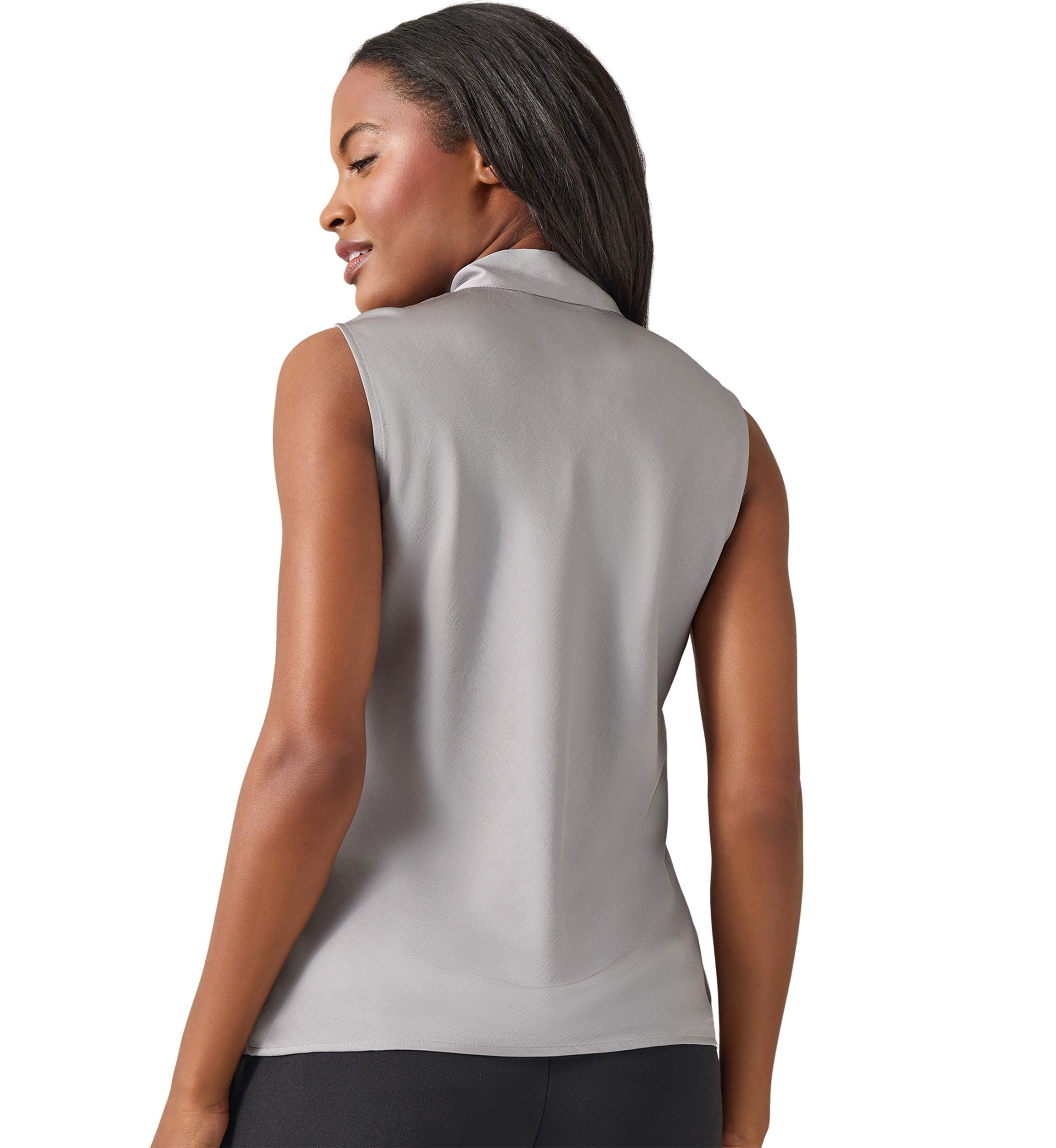 Womens Sleeveless Tie Front Top