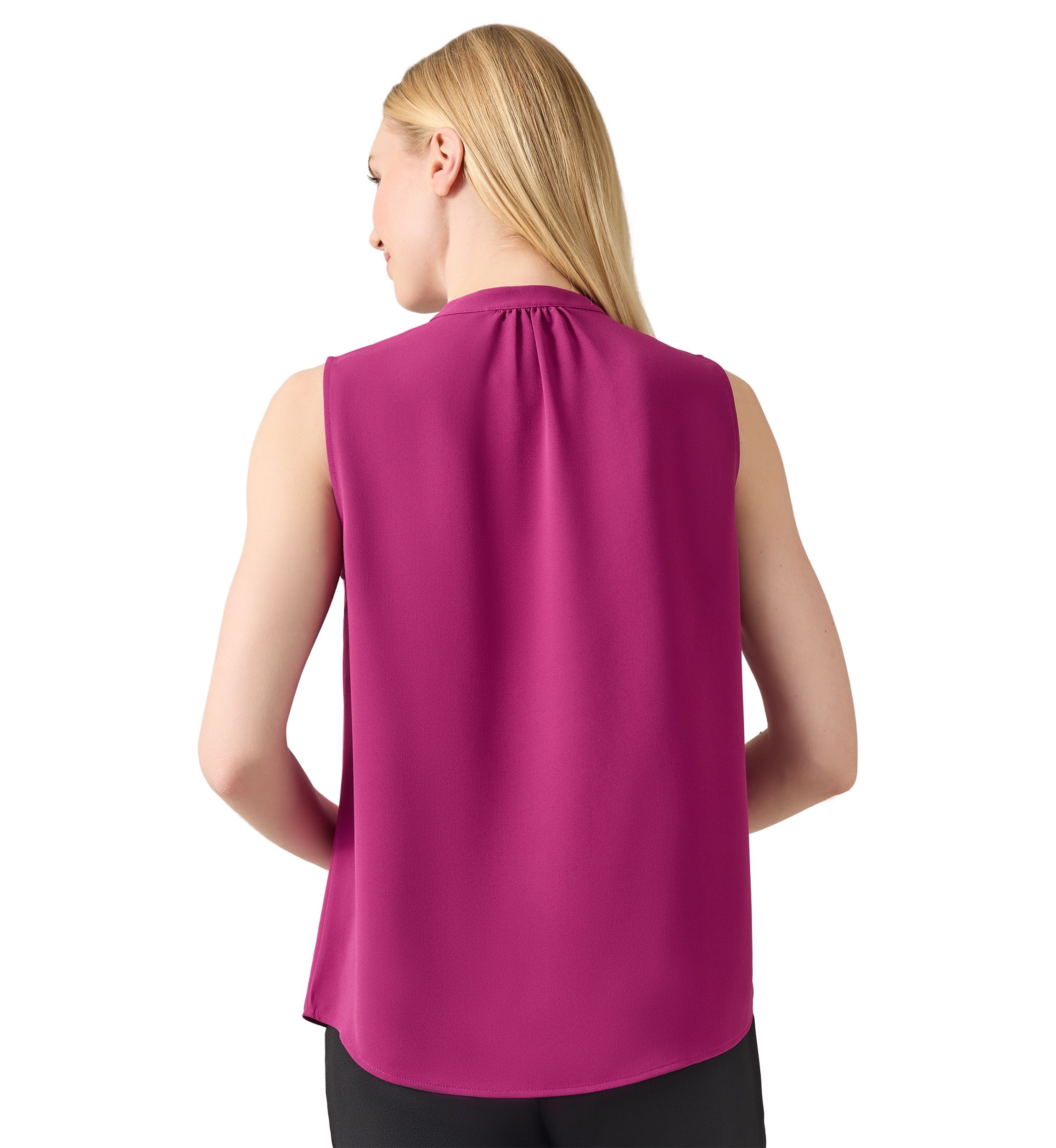 Womens Jewel Neck Sleeveless Blouse