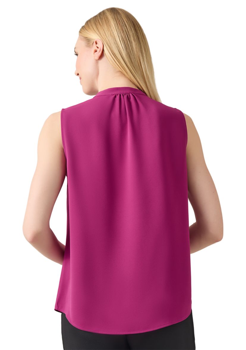 Womens Jewel Neck Sleeveless Blouse