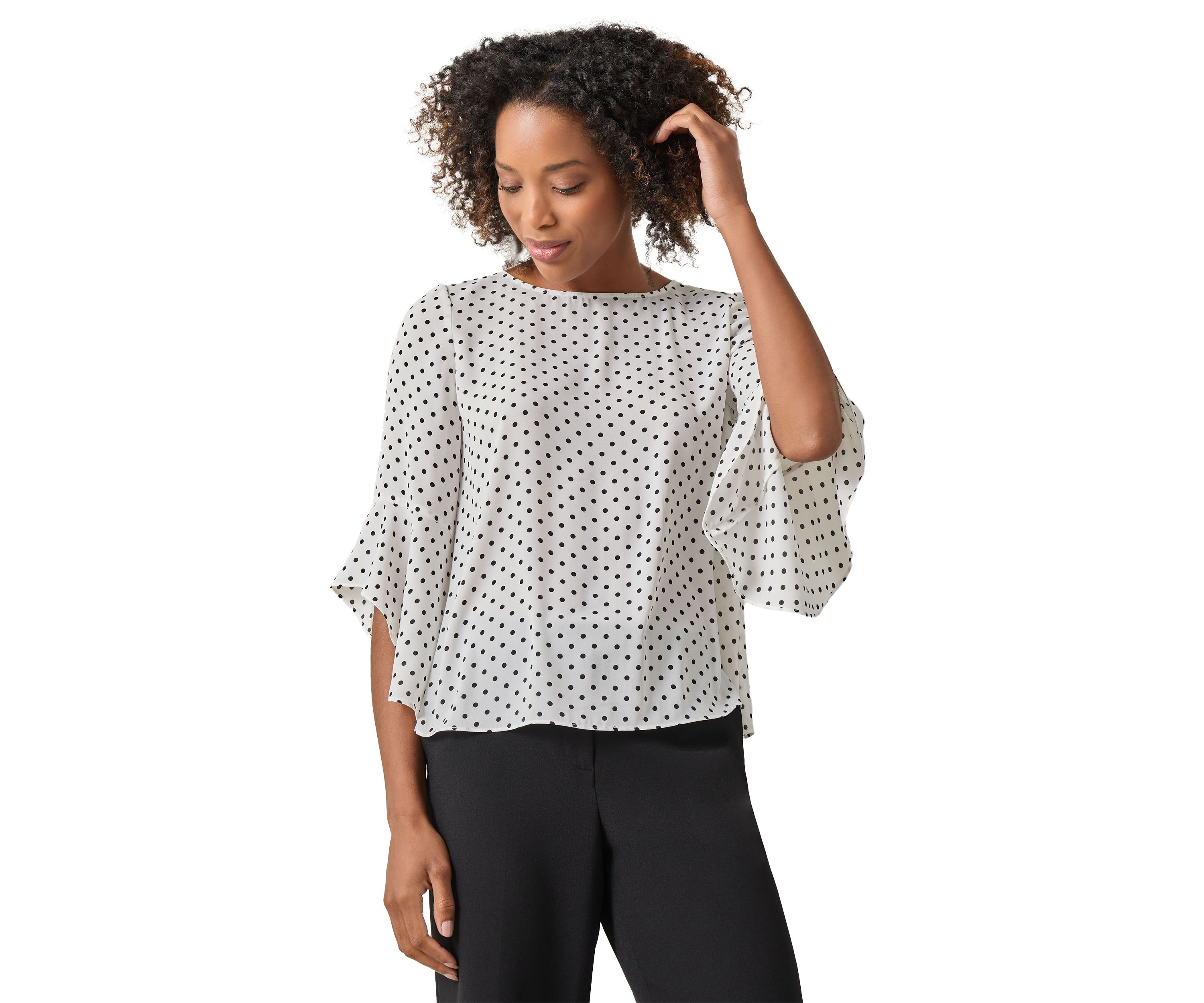 Petite Dot Printed Blouse