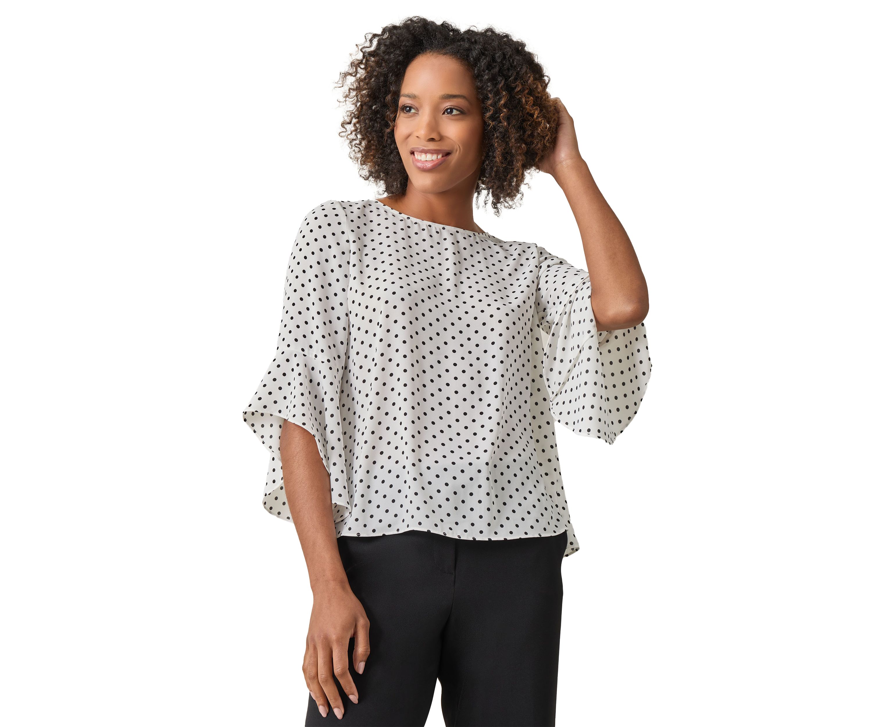 Petite Dot Printed Blouse