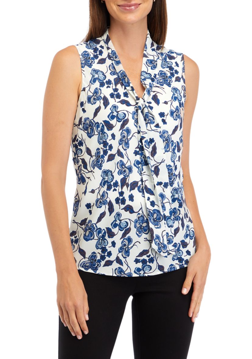 Womens Sleeveless Tie Front Top