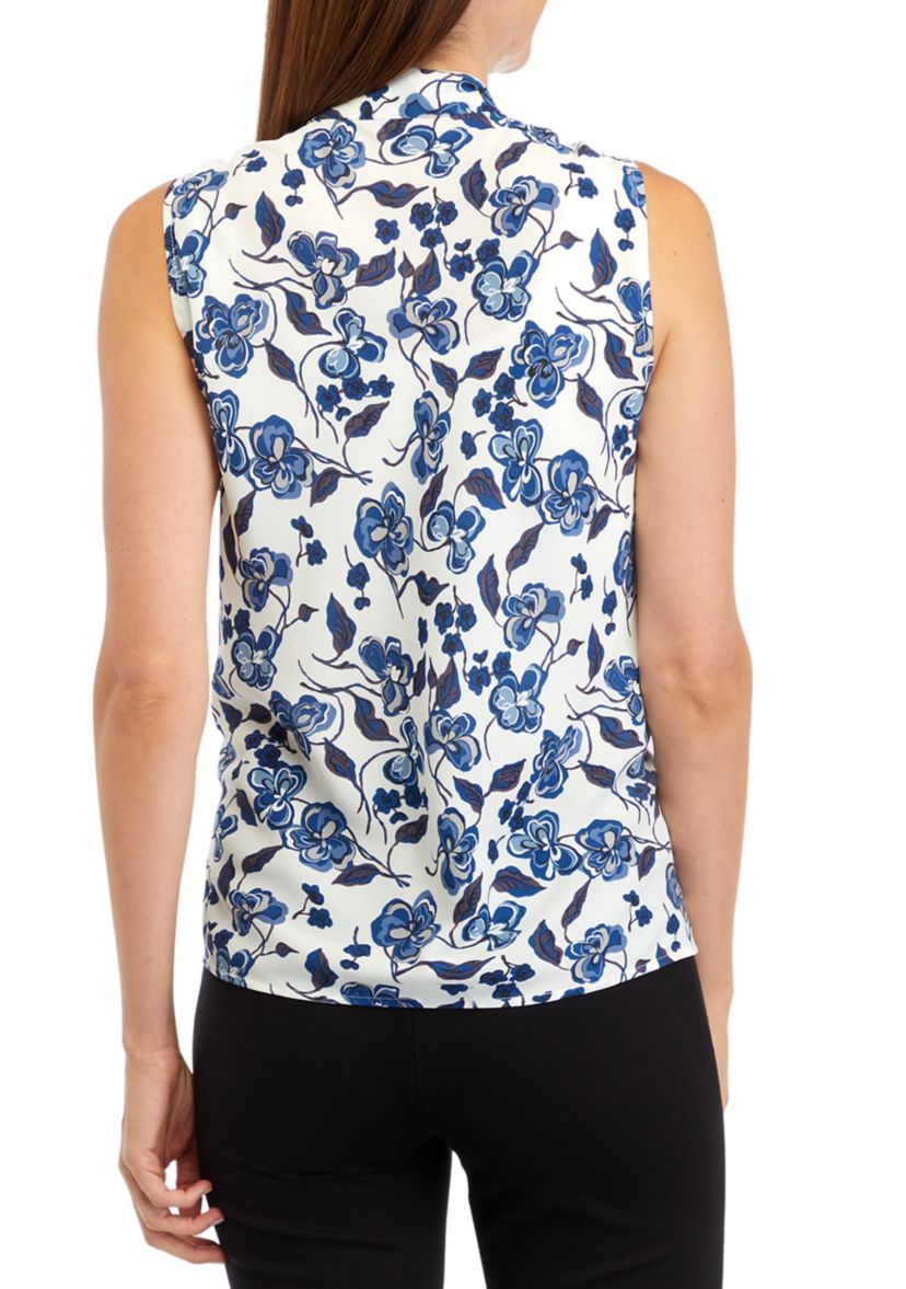 Womens Sleeveless Tie Front Top