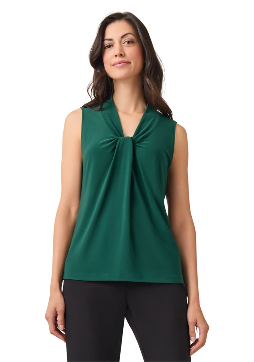 Womens Sleeveless Knot Front Knit Top