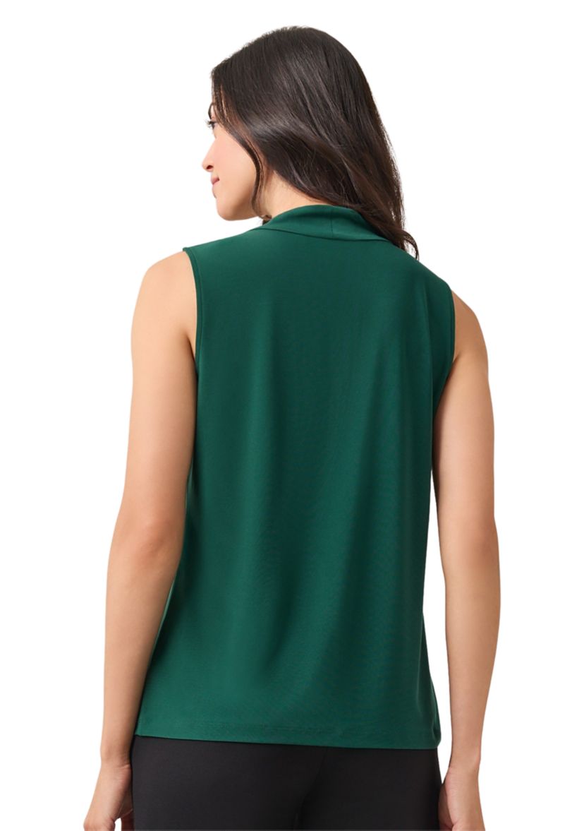 Womens Sleeveless Knot Front Knit Top