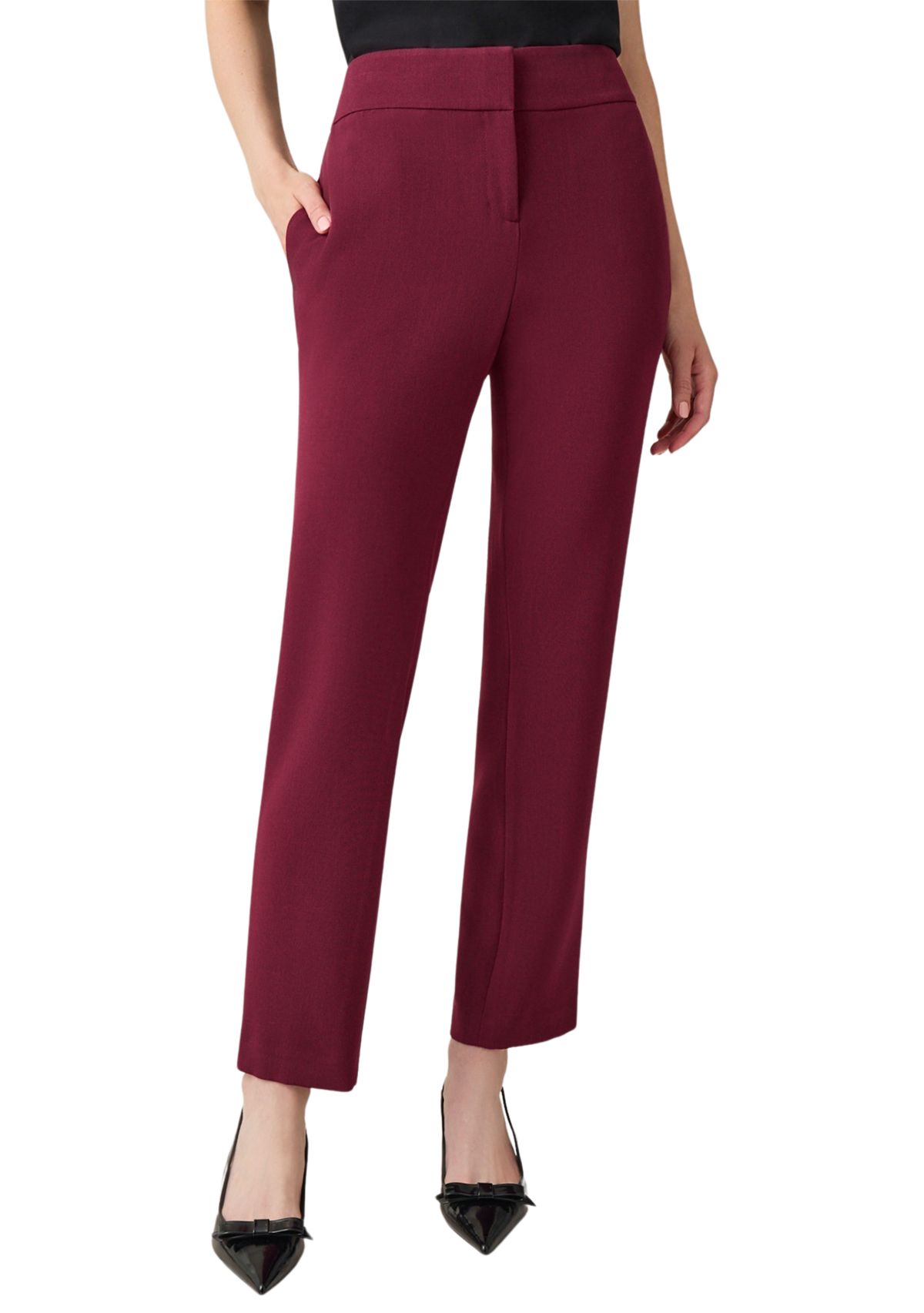 Petite Fly Front Slim Pants