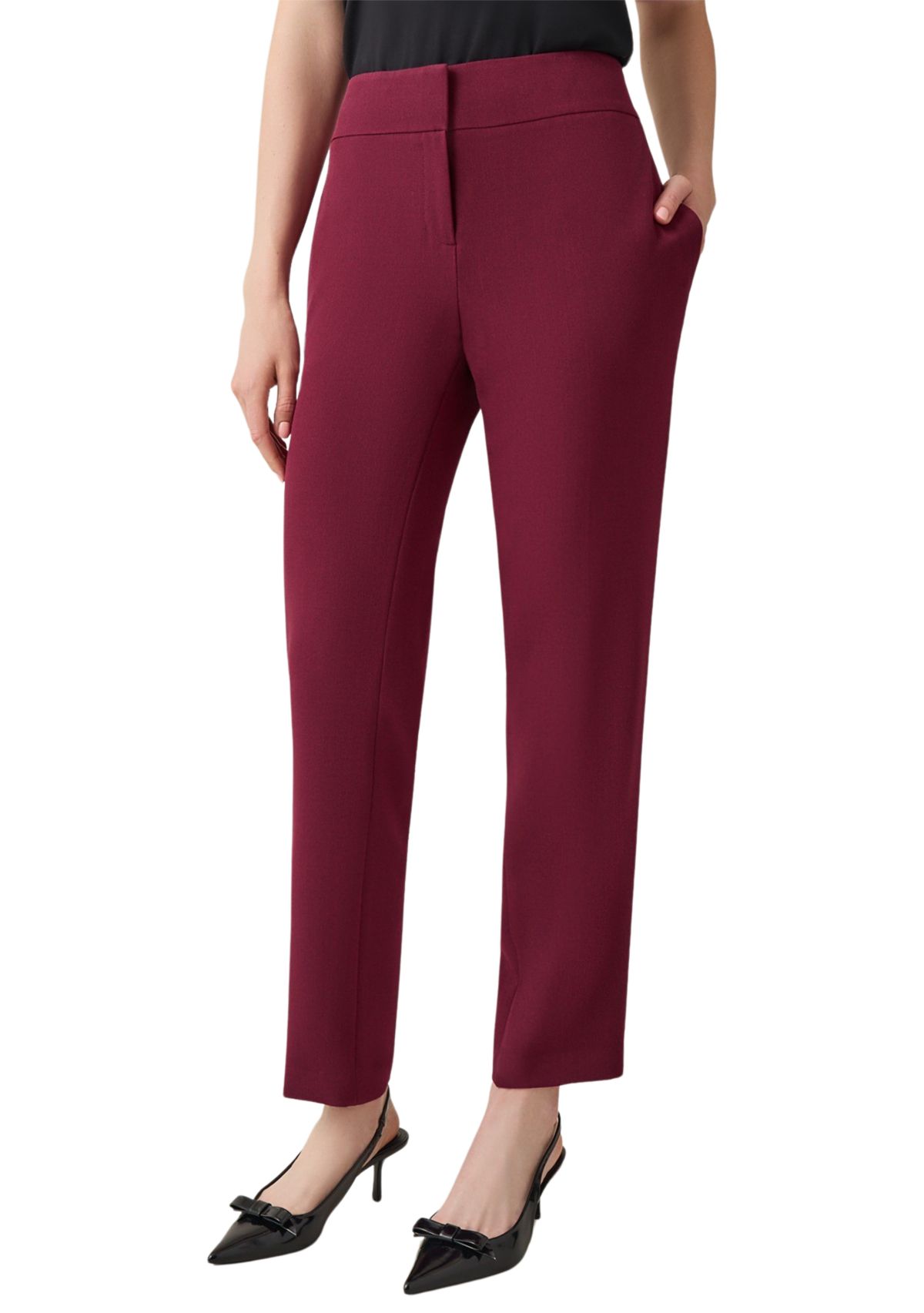Petite Fly Front Slim Pants