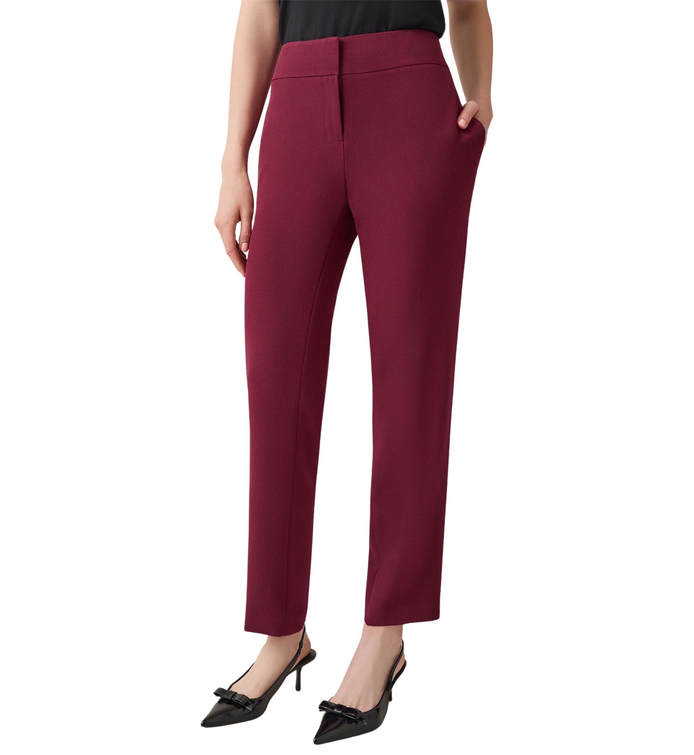 Petite Fly Front Slim Pants