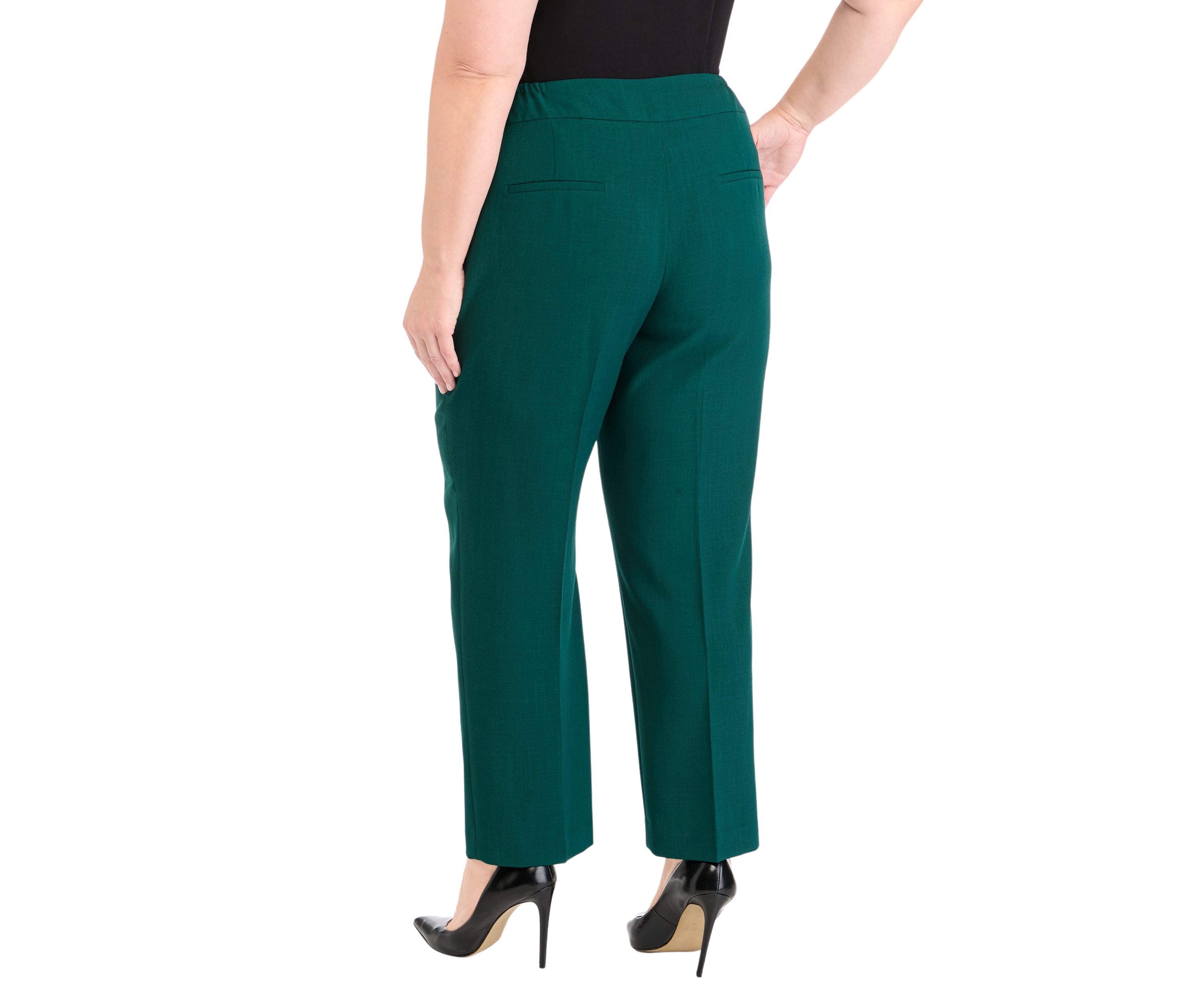 Plus Size Fly Front Slim Pants
