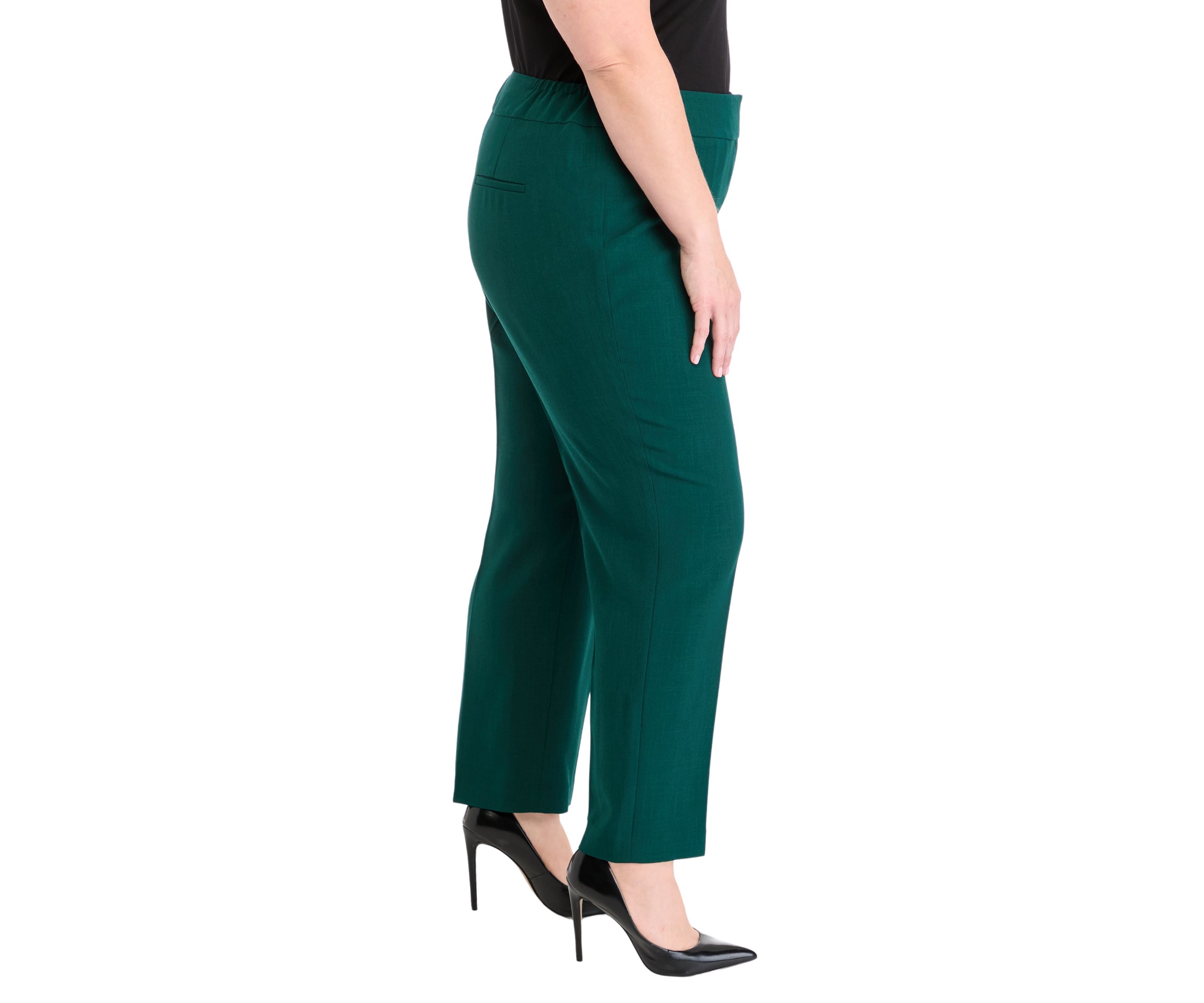 Plus Size Fly Front Slim Pants