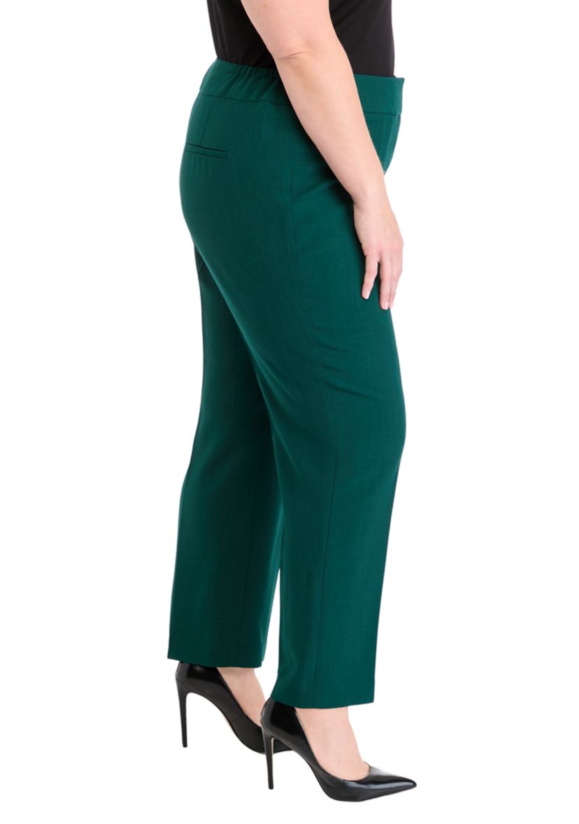 Plus Size Fly Front Slim Pants