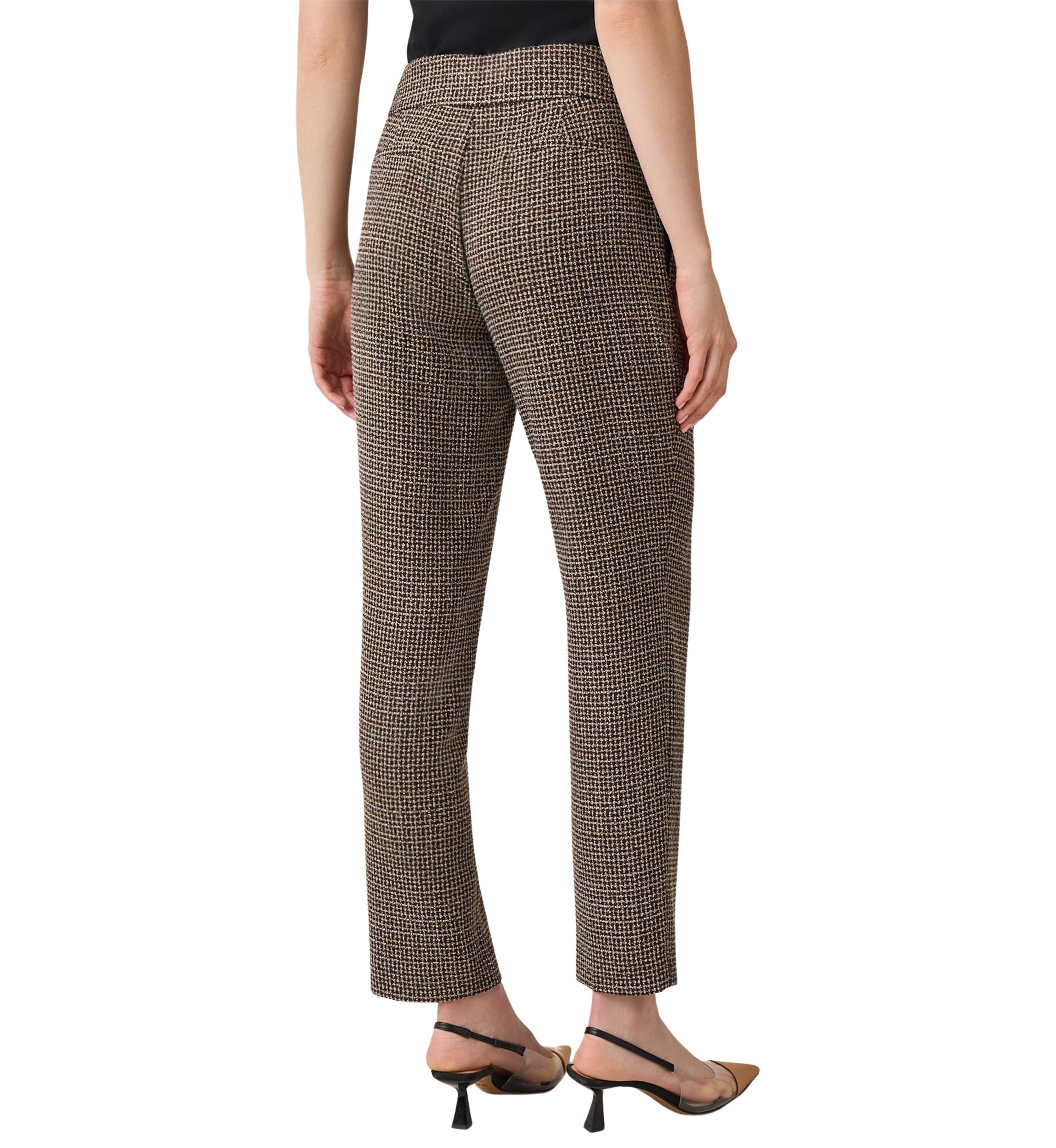 Petite Tweed Fly Front Slim Pants
