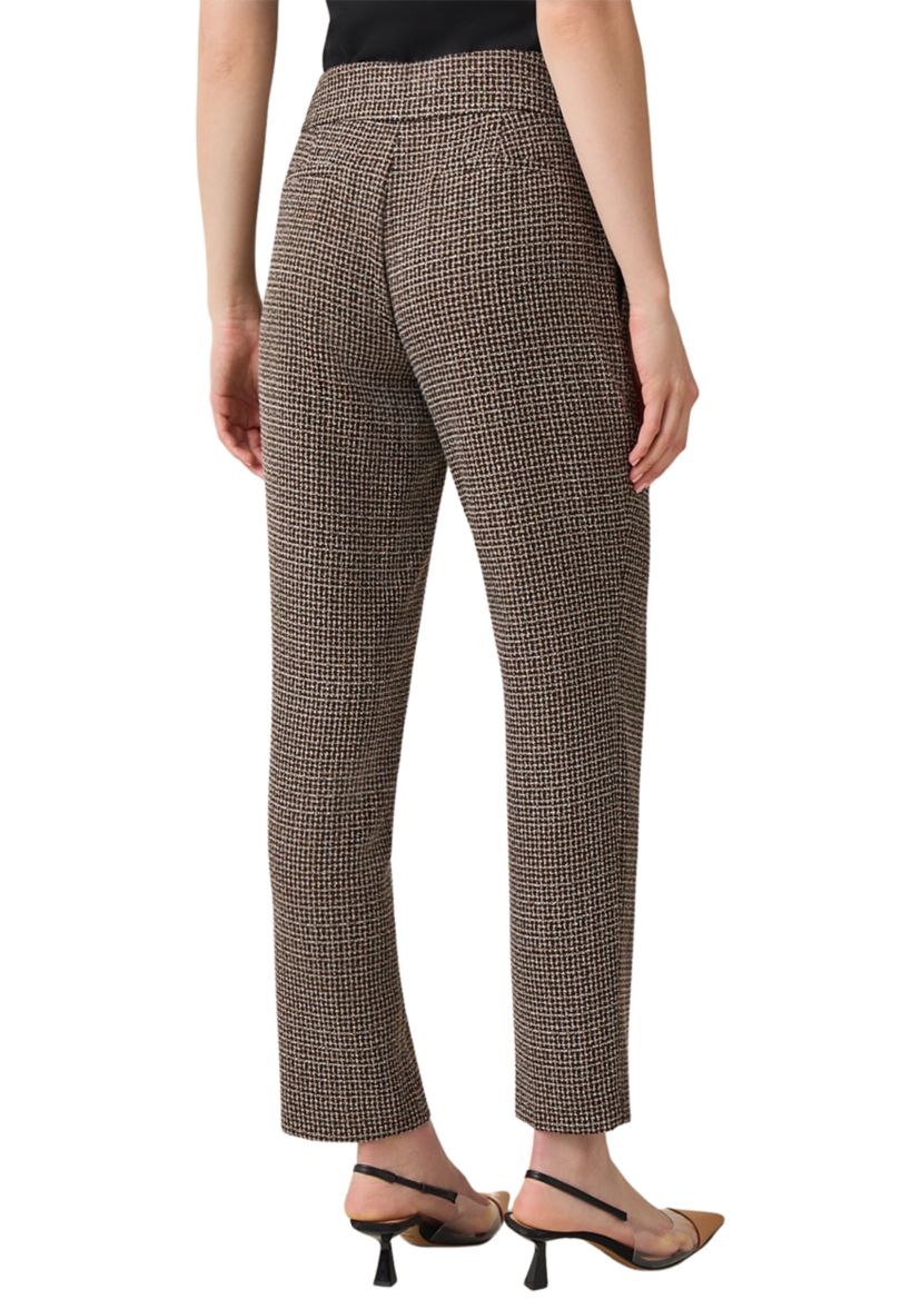 Petite Tweed Fly Front Slim Pants