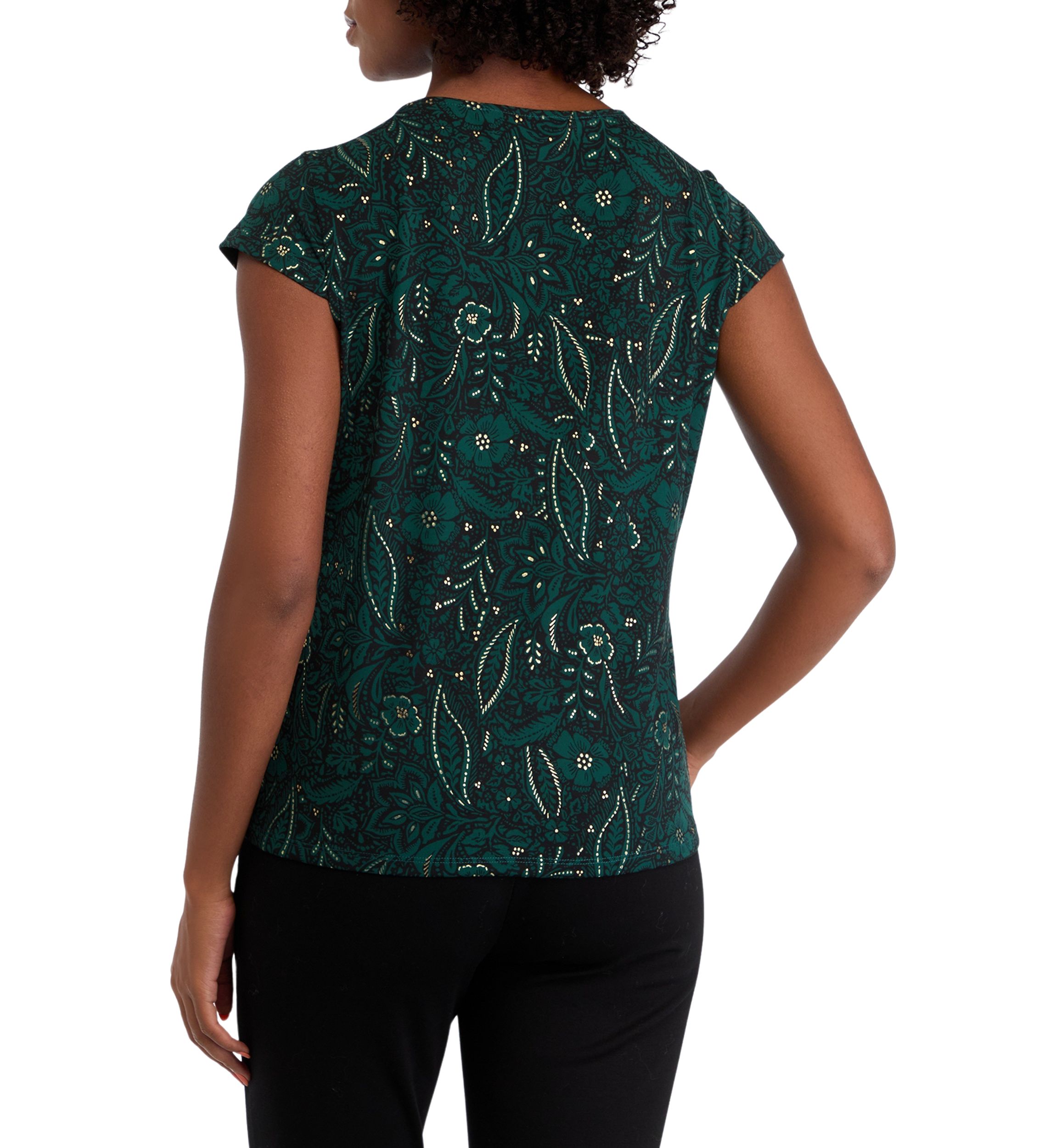 Petite Cap Sleeve Cowl Neck Top