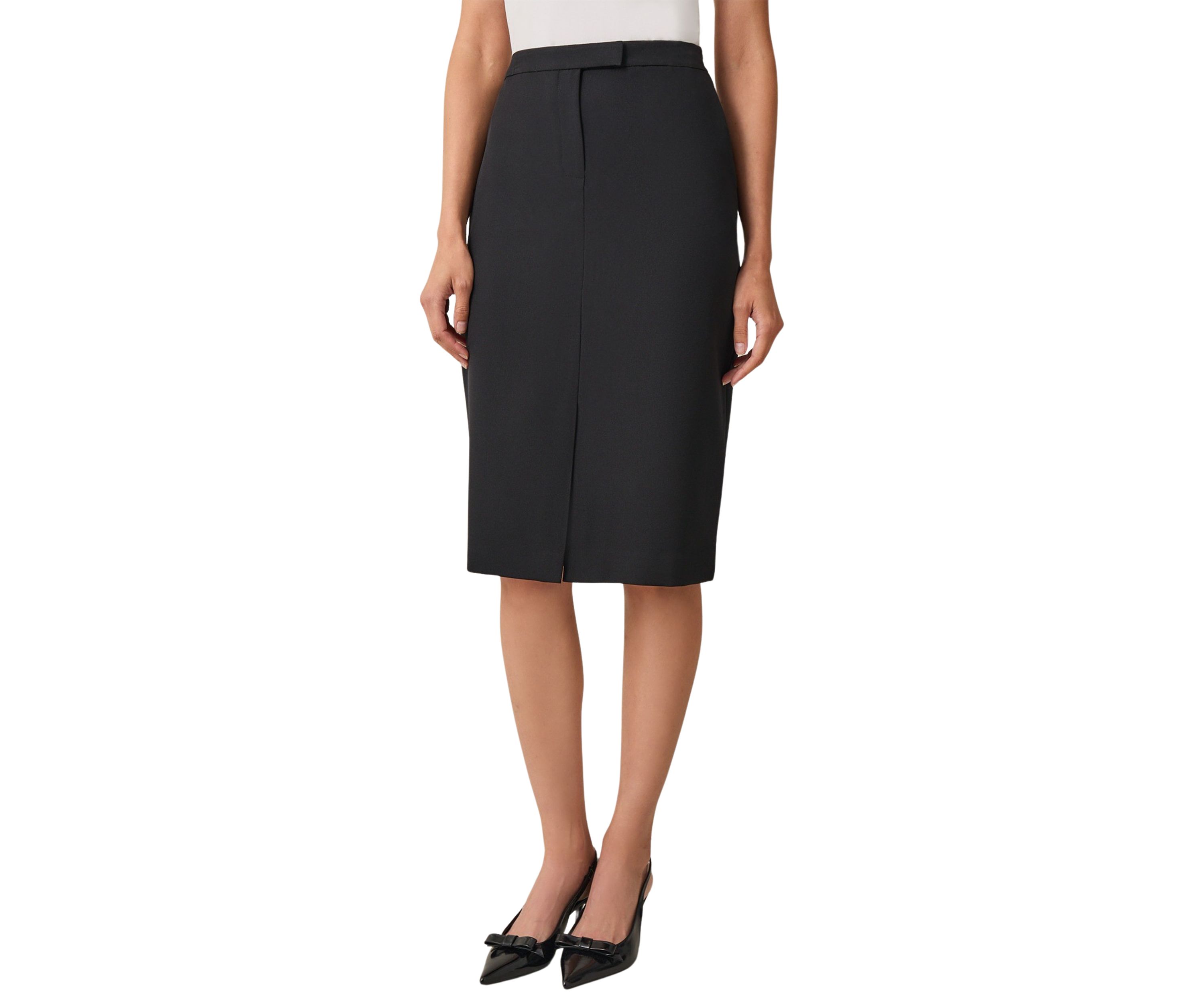 Womens Fly Front Extended Tab Skimmer Skirt