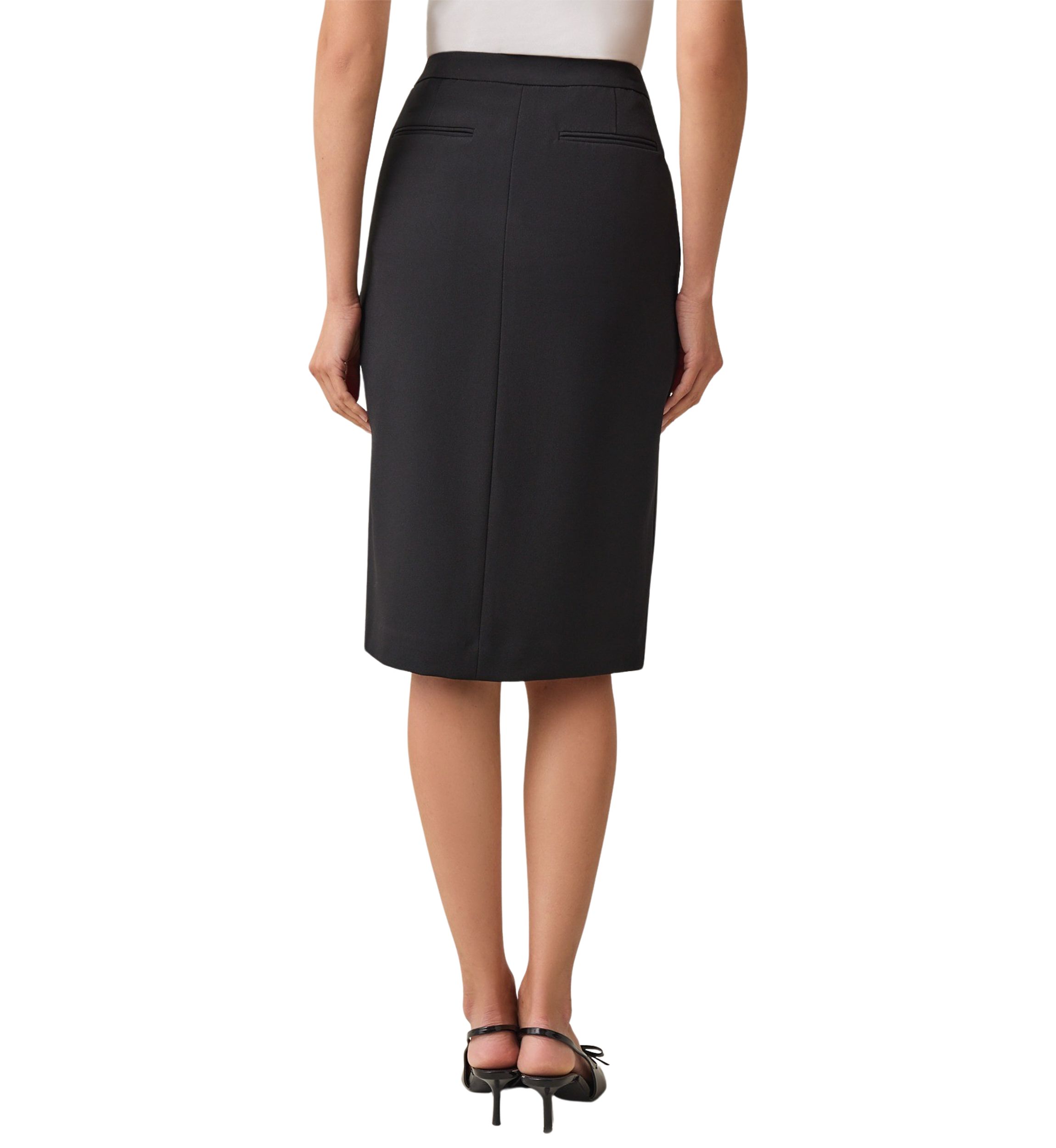 Womens Fly Front Extended Tab Skimmer Skirt