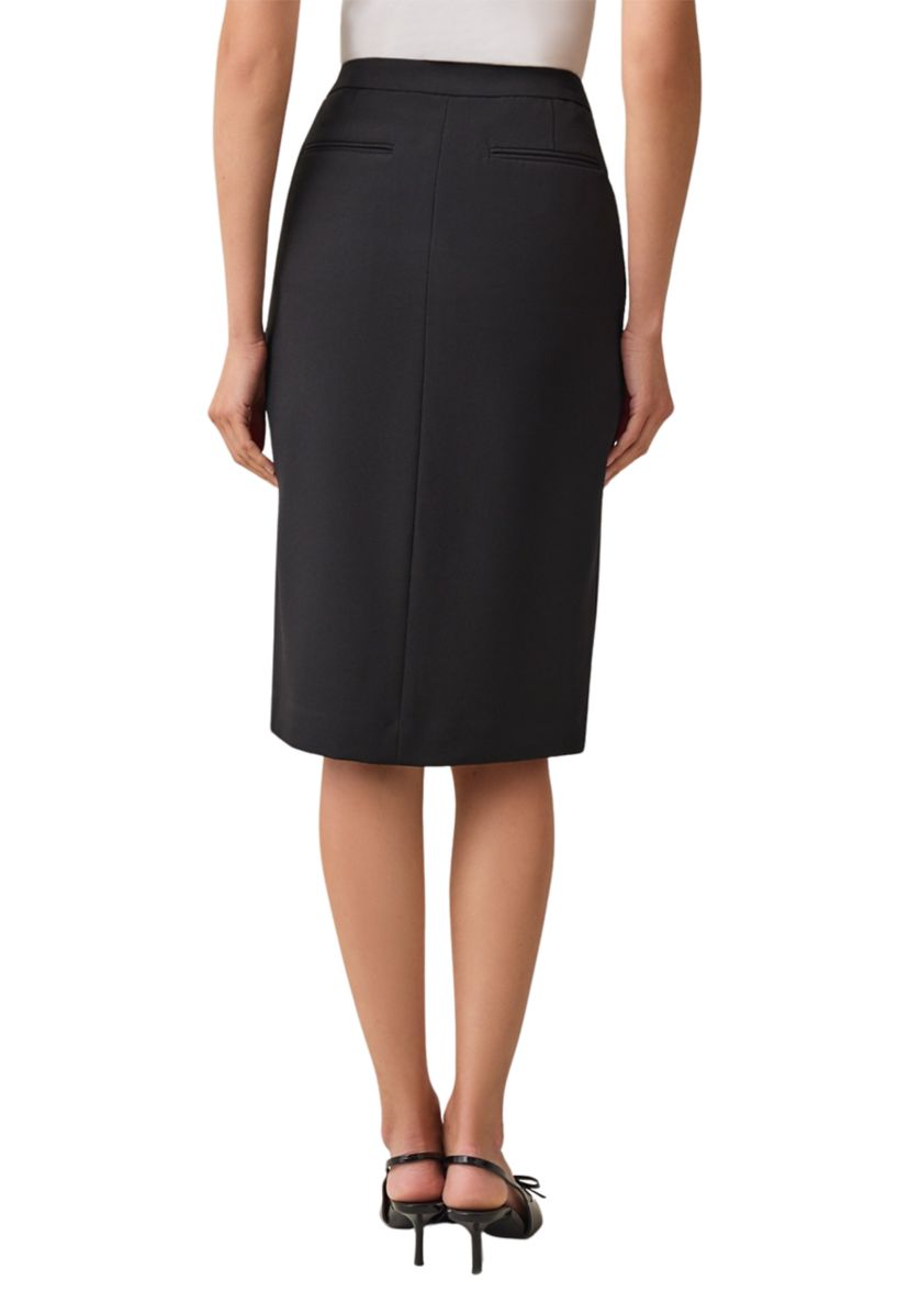 Womens Fly Front Extended Tab Skimmer Skirt