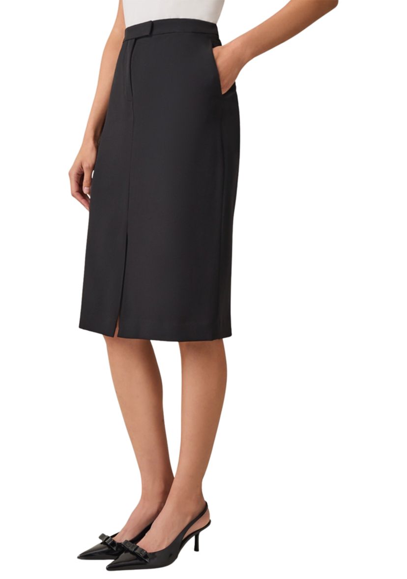 Womens Fly Front Extended Tab Skimmer Skirt