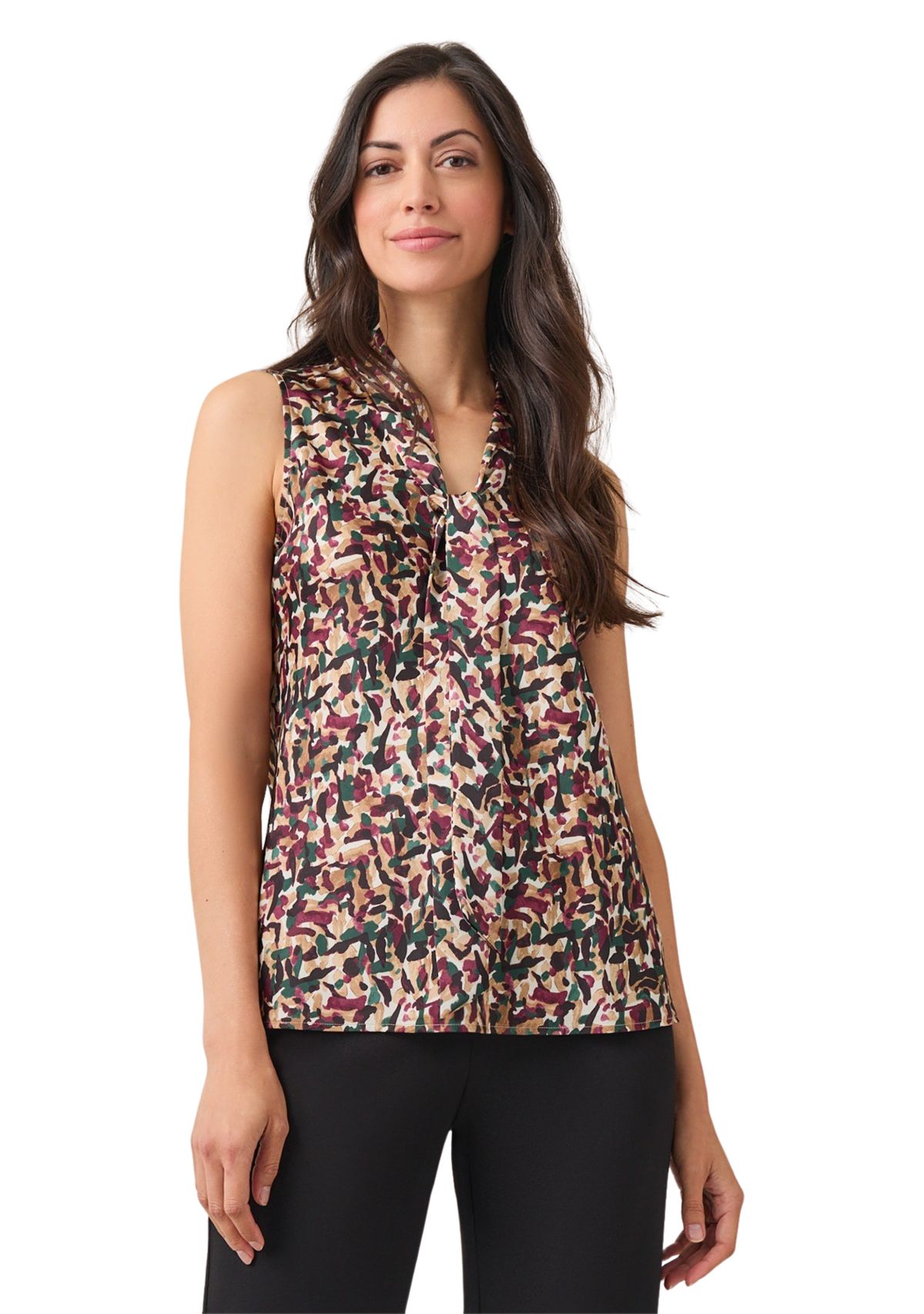 Womens Sleeveless Tie Front Top 