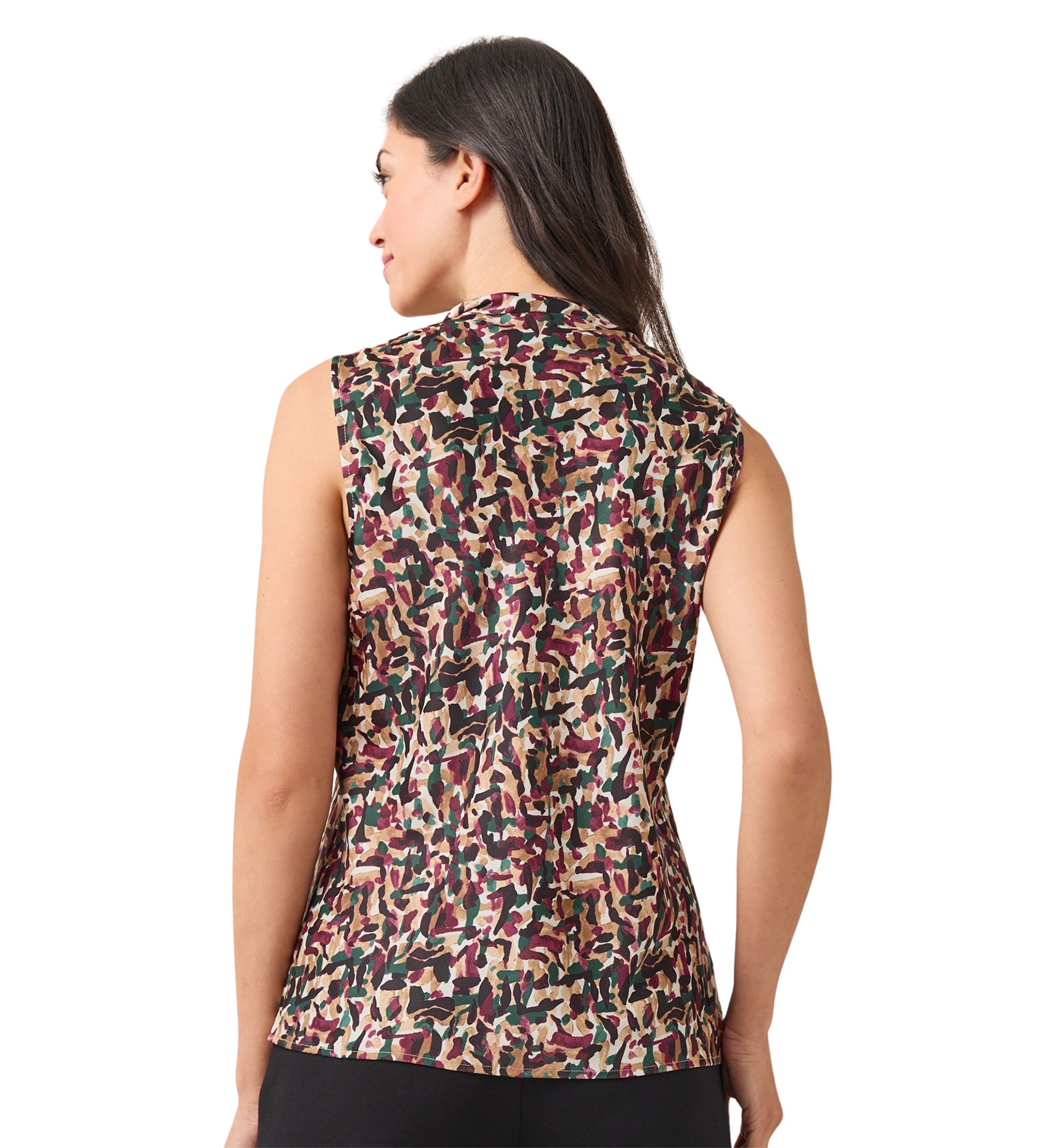Petite Sleeveless Tie Front Top 
