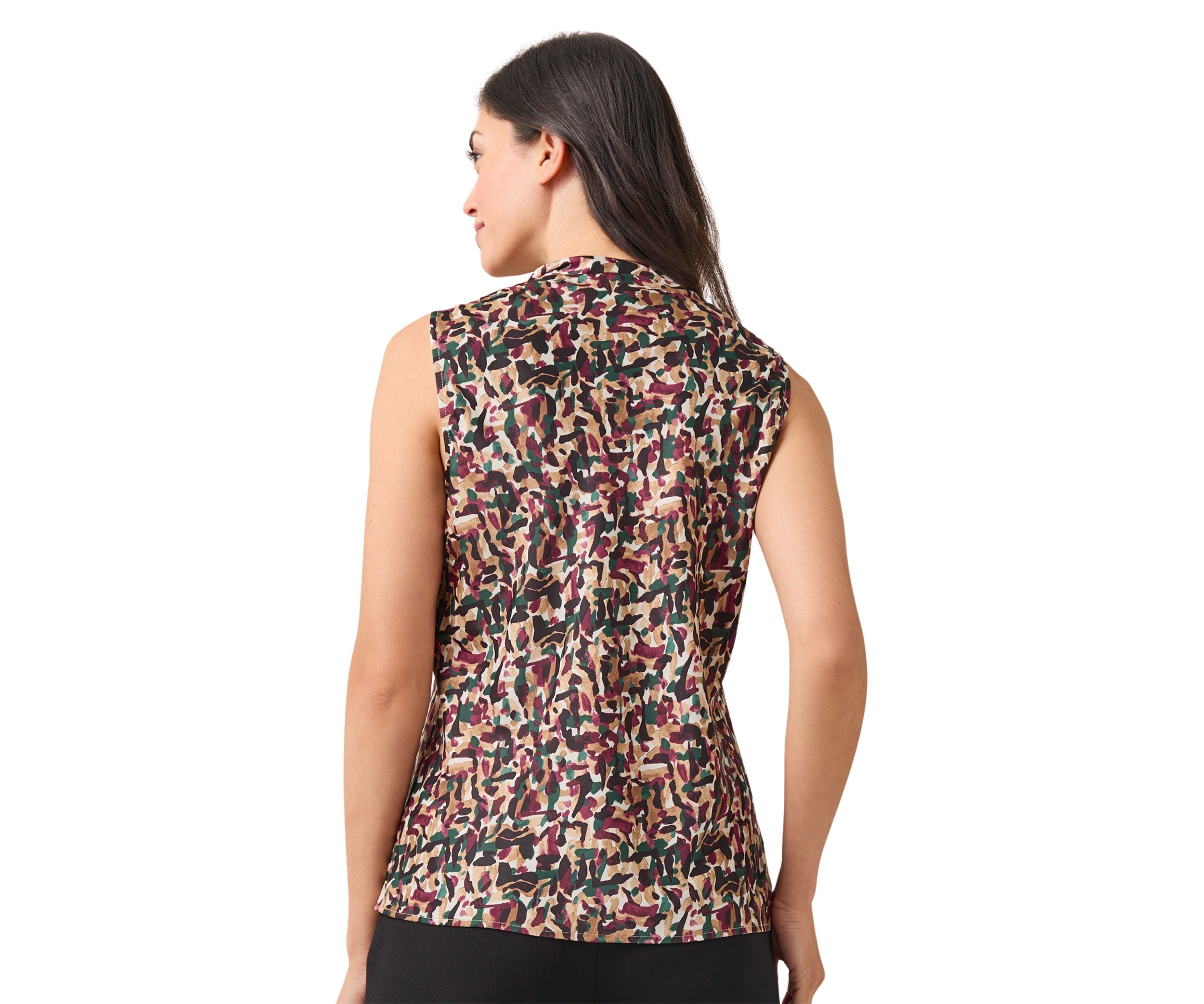 Petite Sleeveless Tie Front Top 