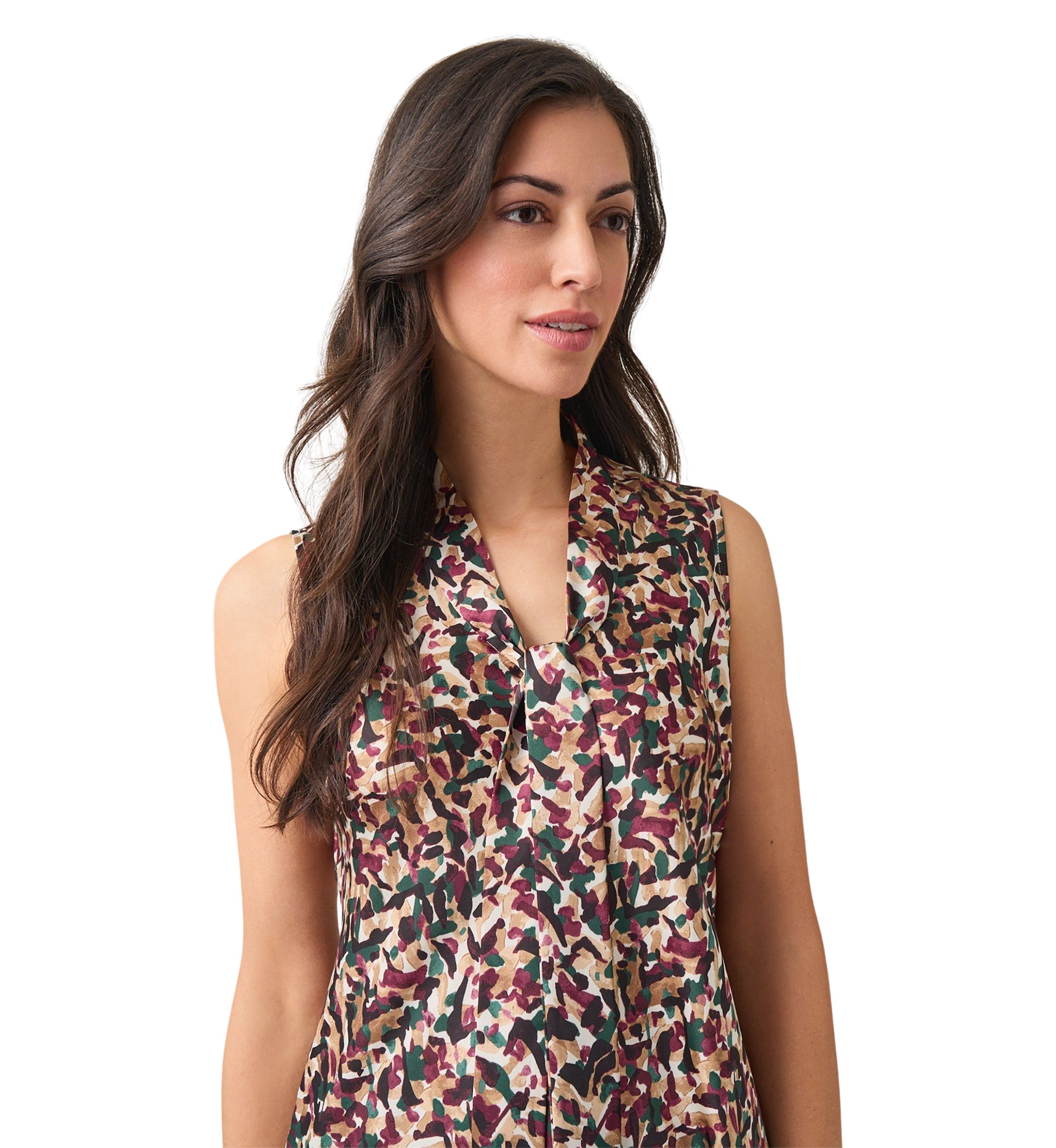 Petite Sleeveless Tie Front Top 