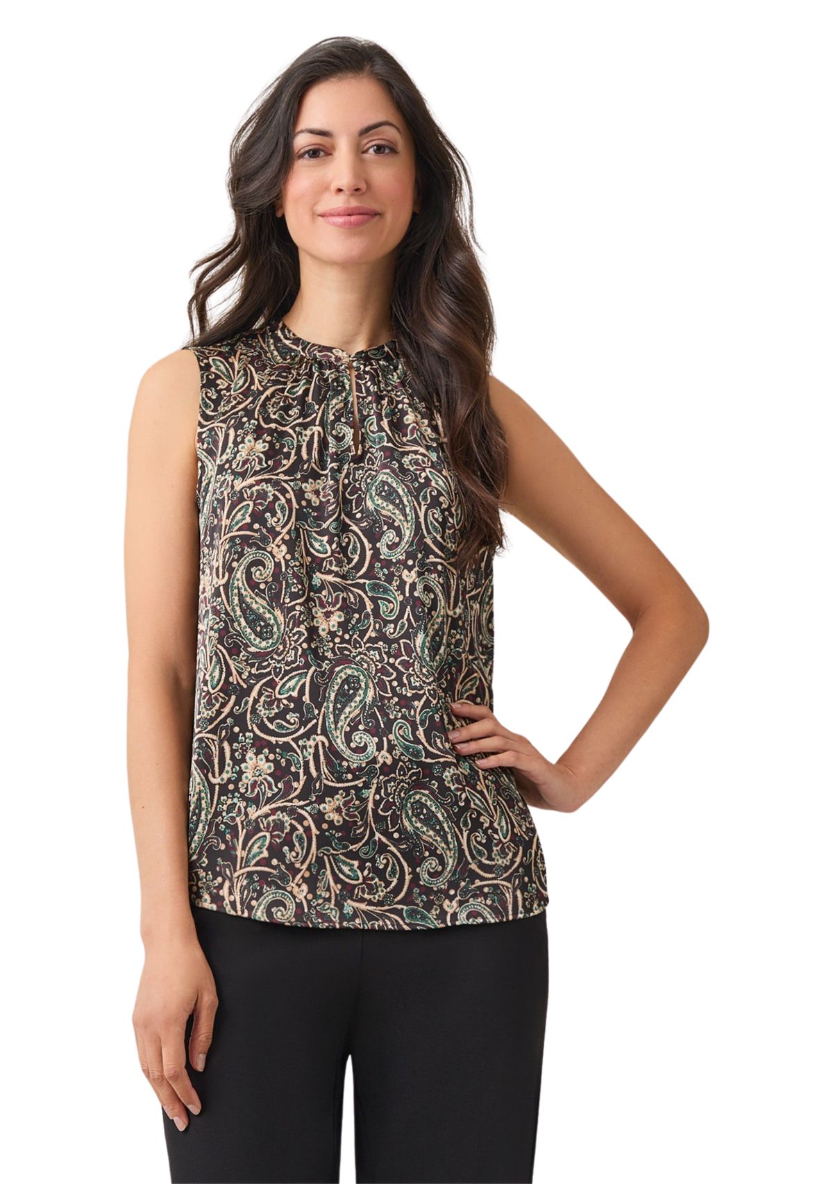 Petite Ruffle Neck Blouse