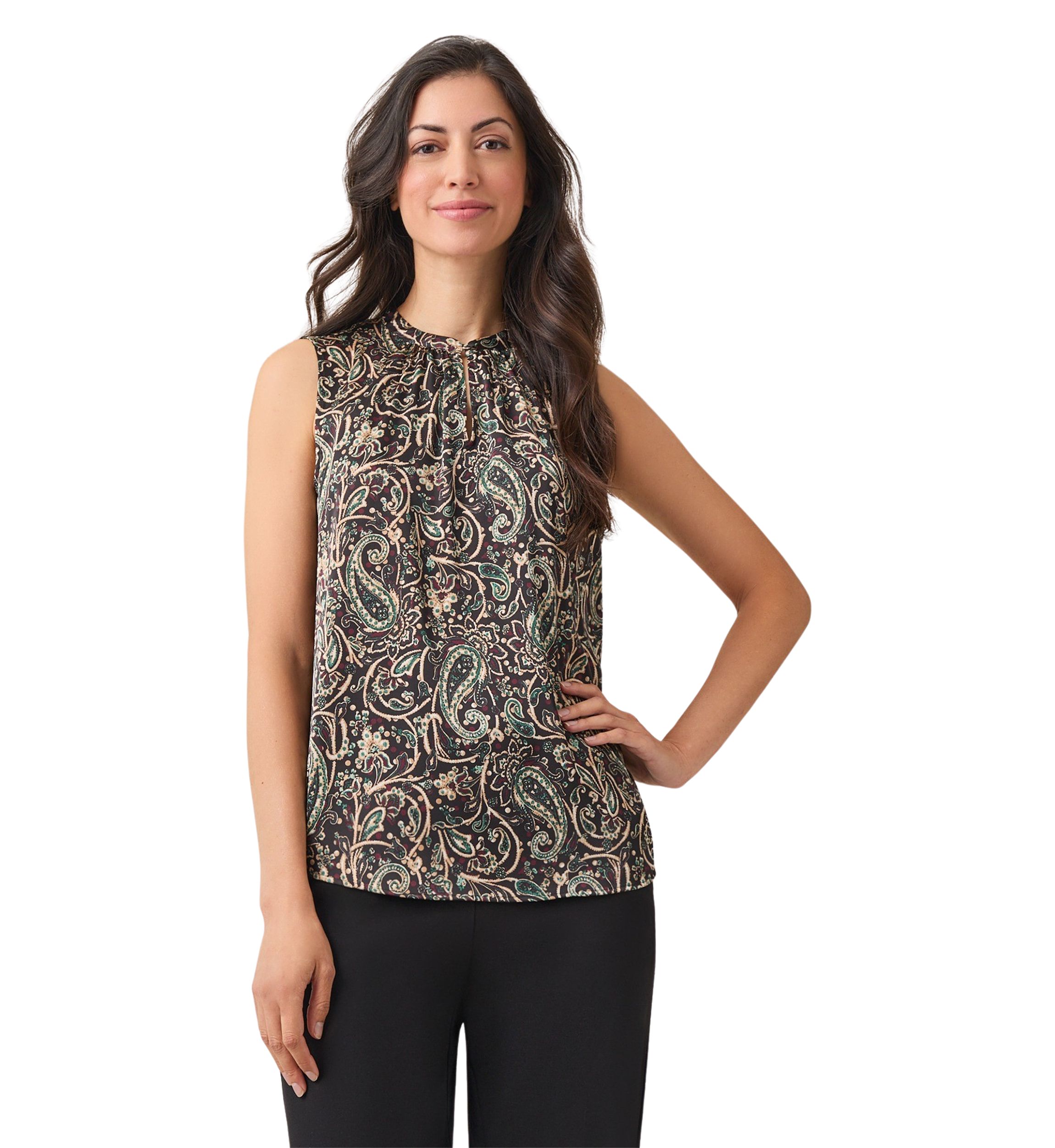 Petite Ruffle Neck Blouse