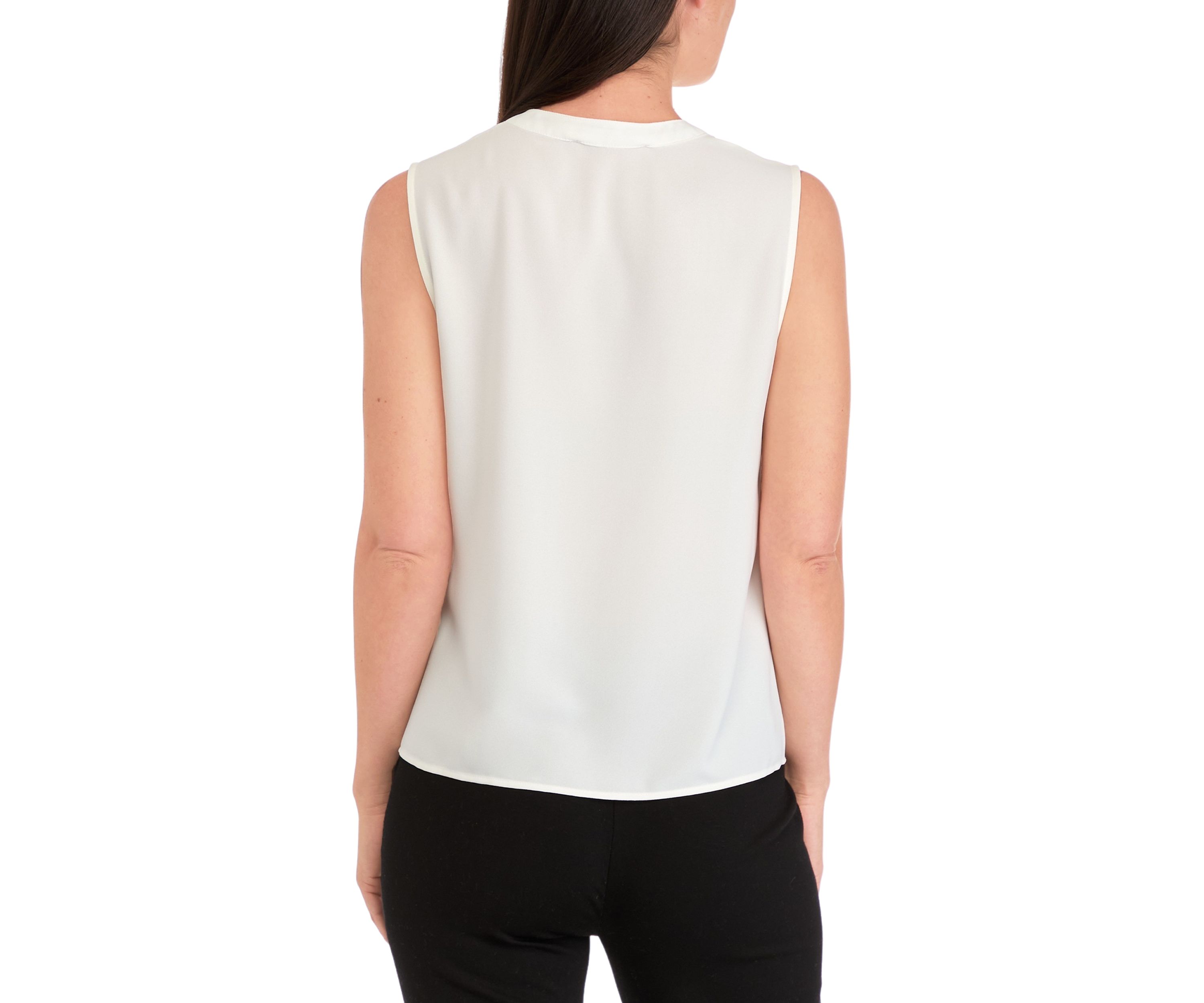 Womens Sleeveless Ruffle Neck Blouse