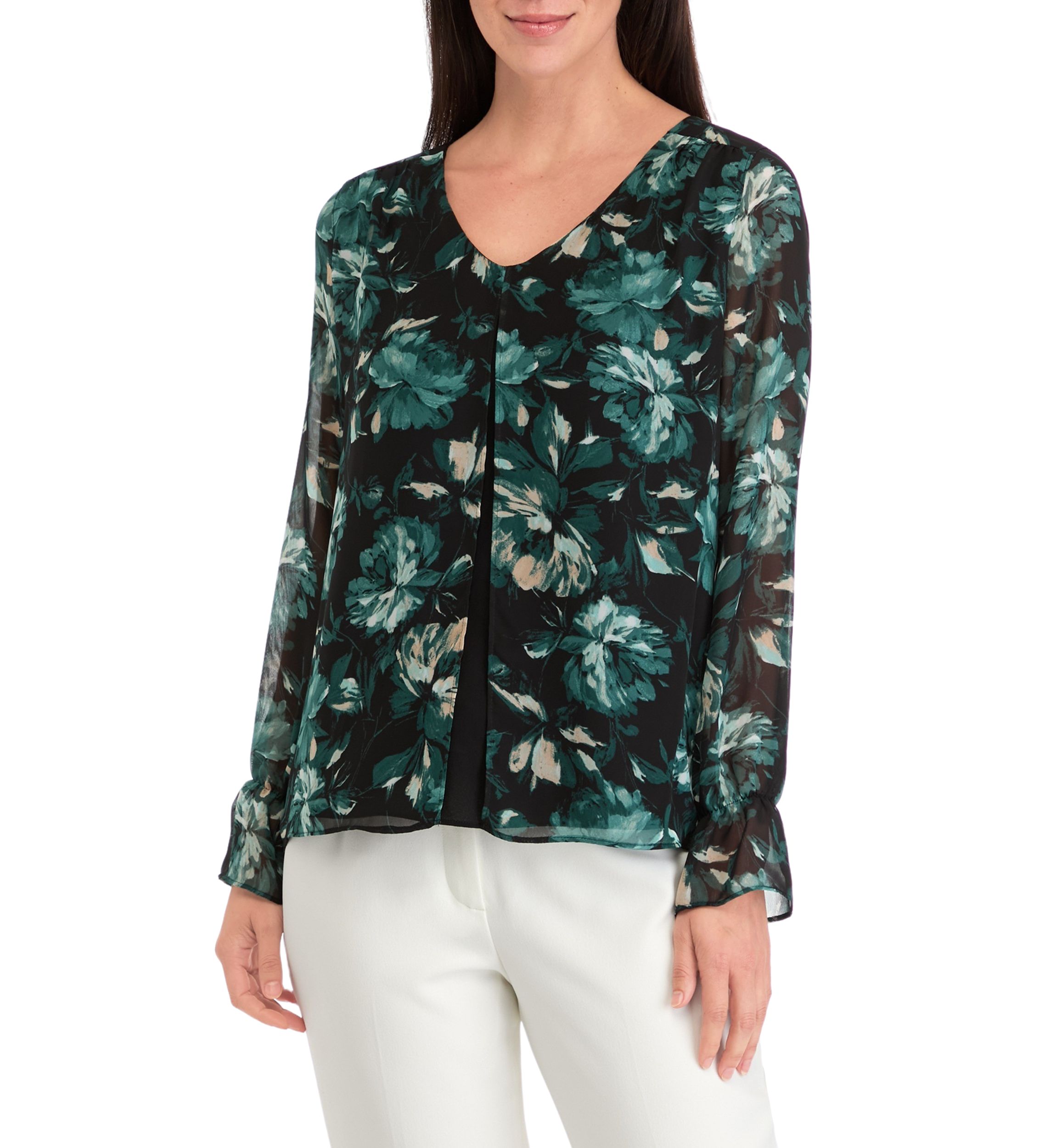 Womens Double Layer Printed Blouse