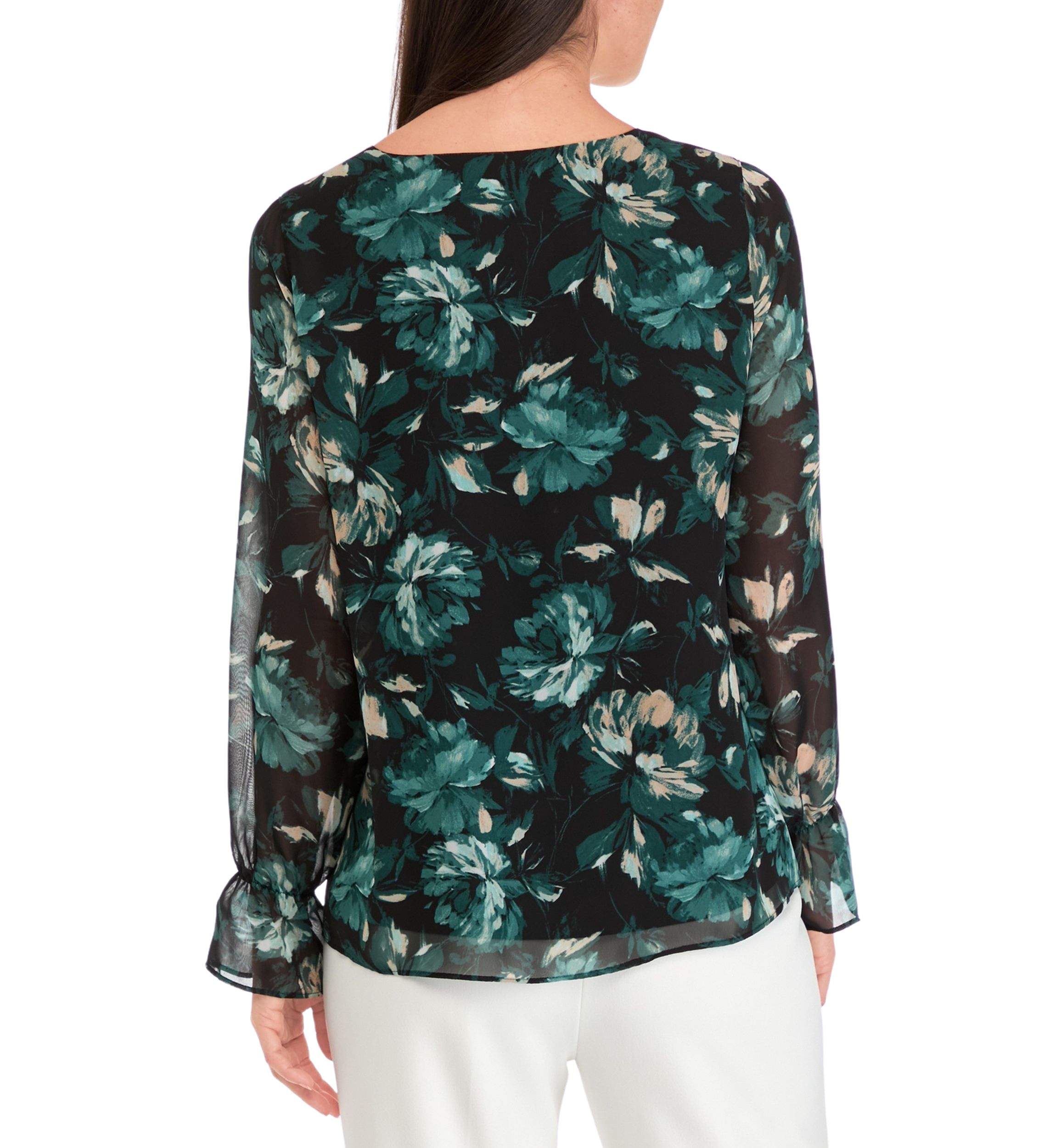 Womens Double Layer Printed Blouse