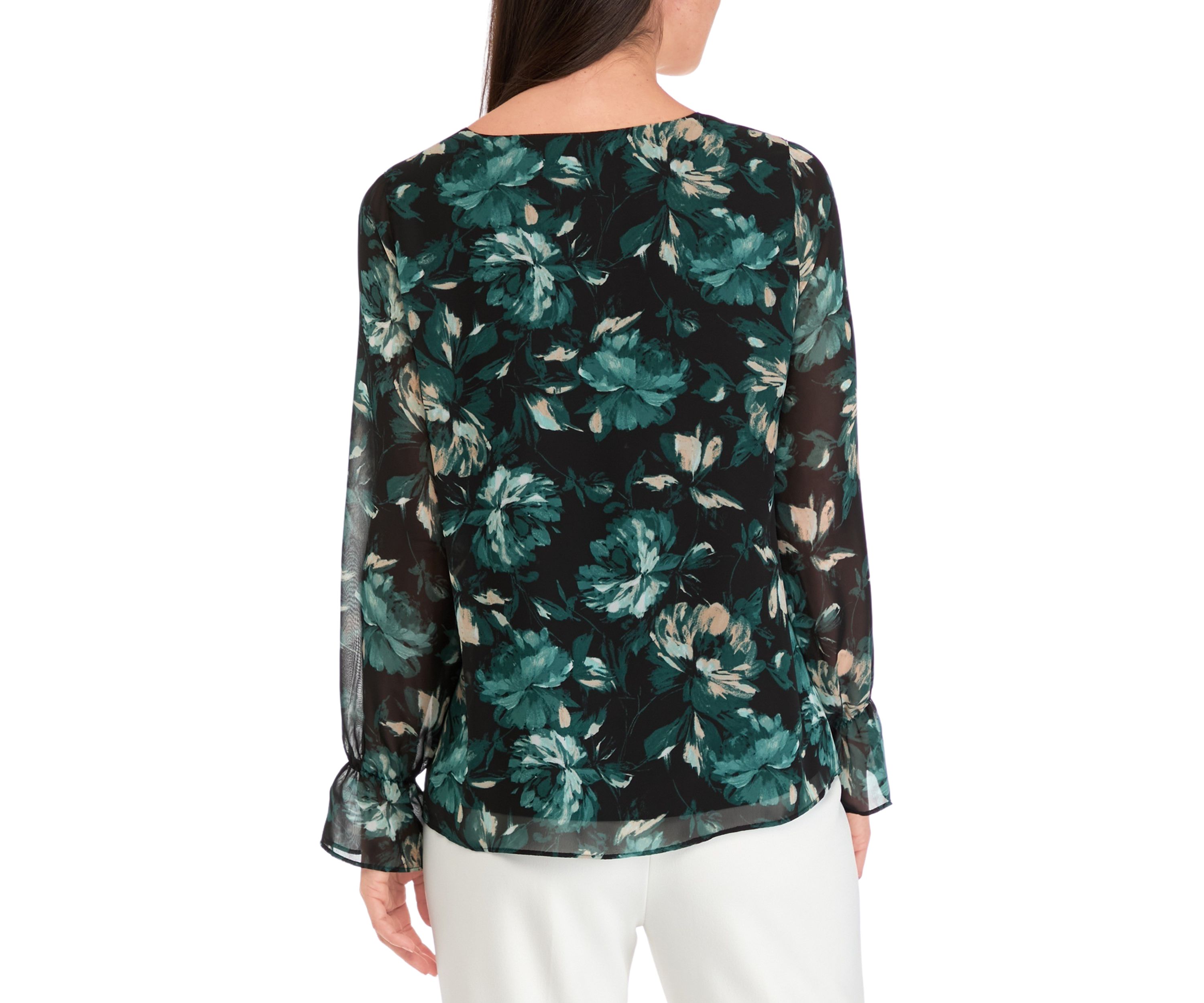 Womens Double Layer Printed Blouse