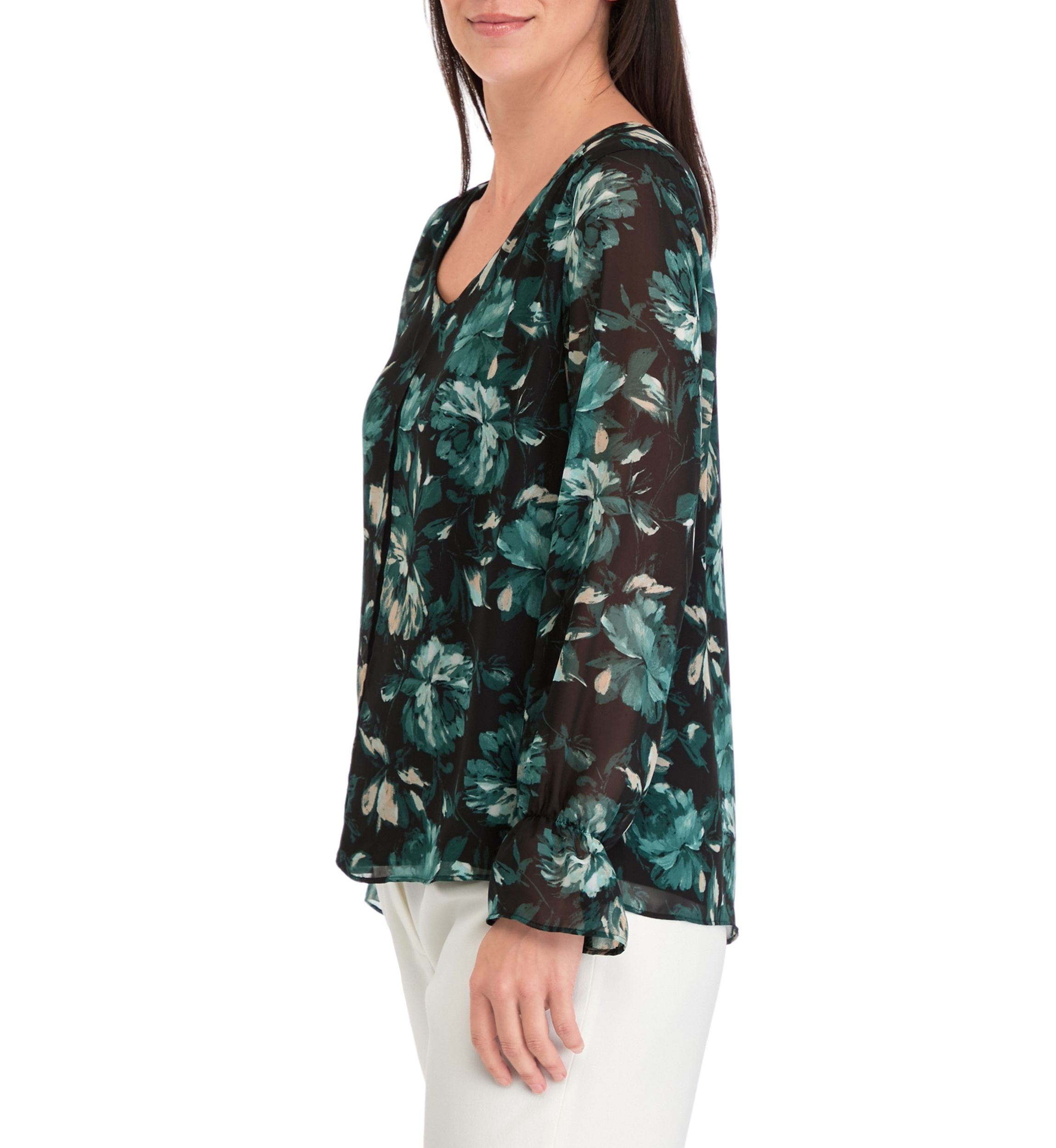 Womens Double Layer Printed Blouse
